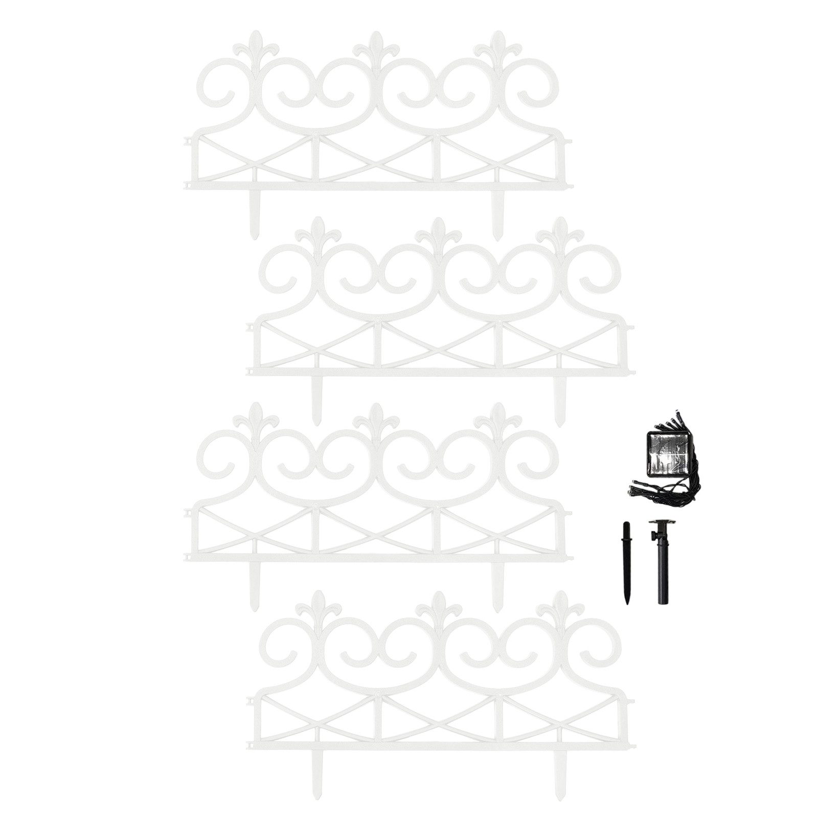 HTI-Living Zierzaun Zierzaun Nessa Solar Lilie 4-teilig Weiß, (Set, 4 Zaune günstig online kaufen