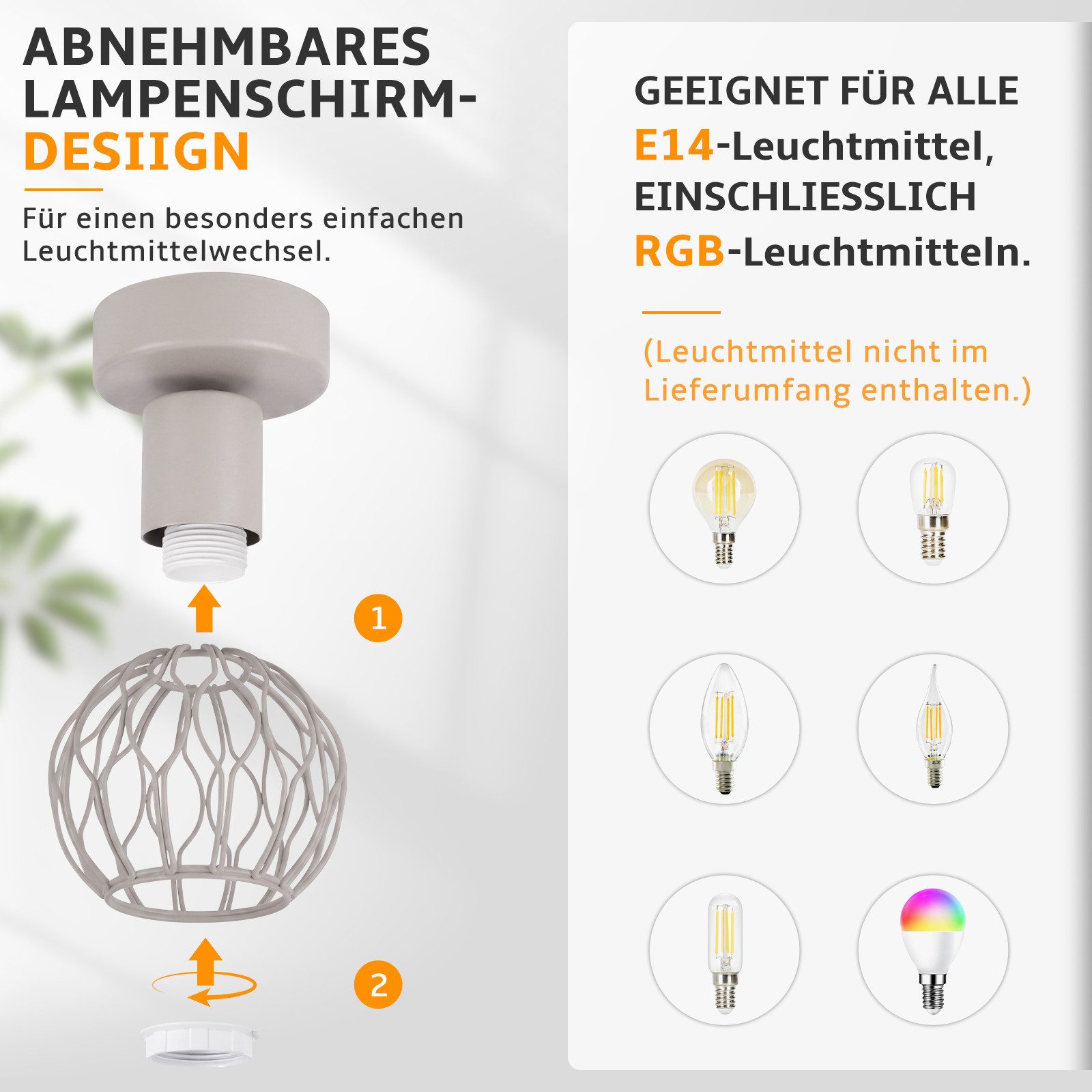 Nettlife Deckenstrahler 1/2/3/4flammig Weiß/Schwarz/grau E14 Metall 350° schwenkbaren Spots, ohne Leuchtmittel, für Wohnzimmer Küche Flur Deckenleuchte