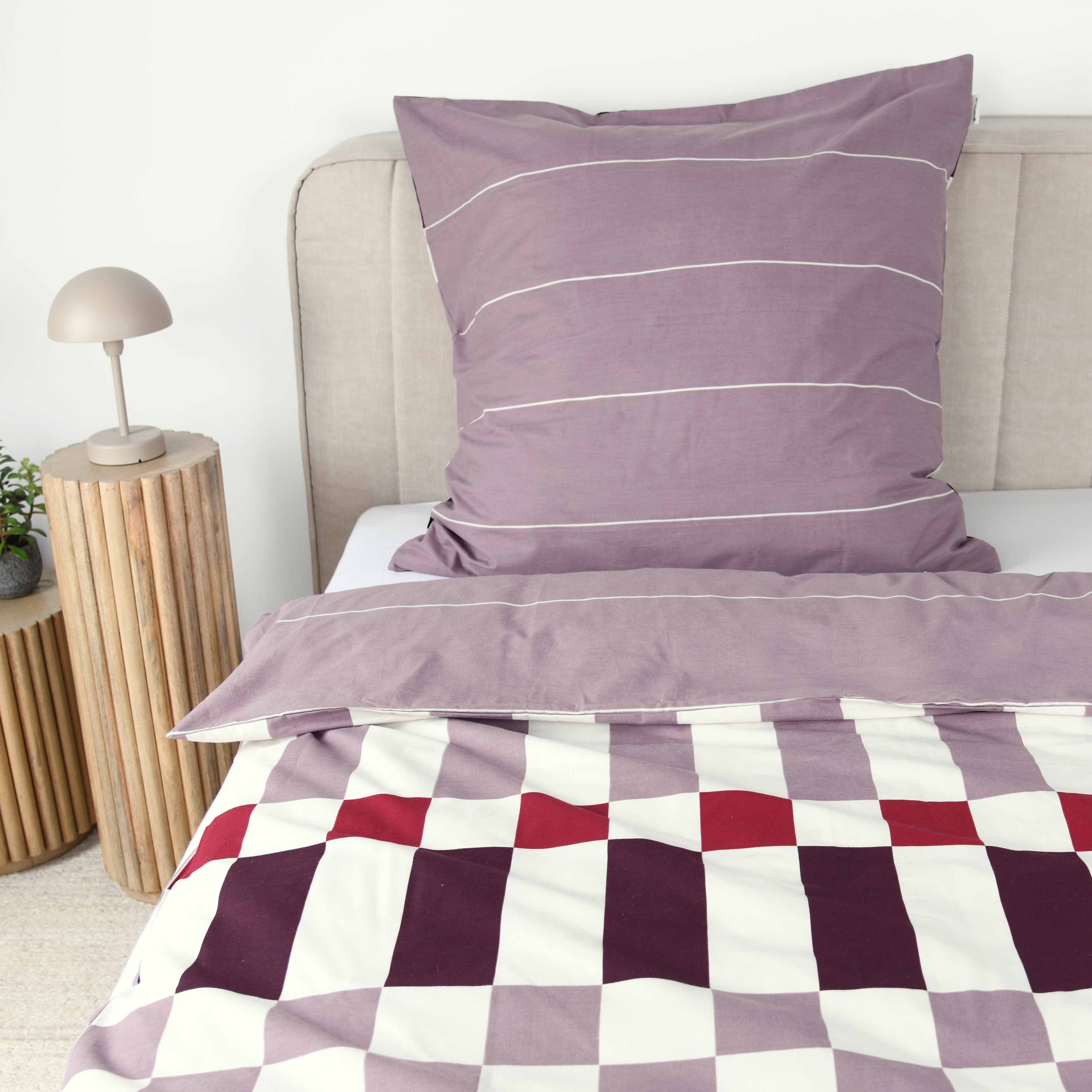 TOM TAILOR HOME Wendebettwäsche BOLD CHECK in Gr. 135x200cm oder 155x220cm, Renforcé, 2 teilig, new bedroom, gewebtes Label