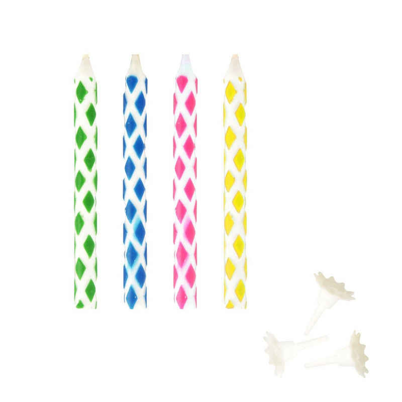 PAPSTAR Geburtstagskerze 10 Magic-Kerzen mit Halter 6 cm farbig sortiert (10-tlg)