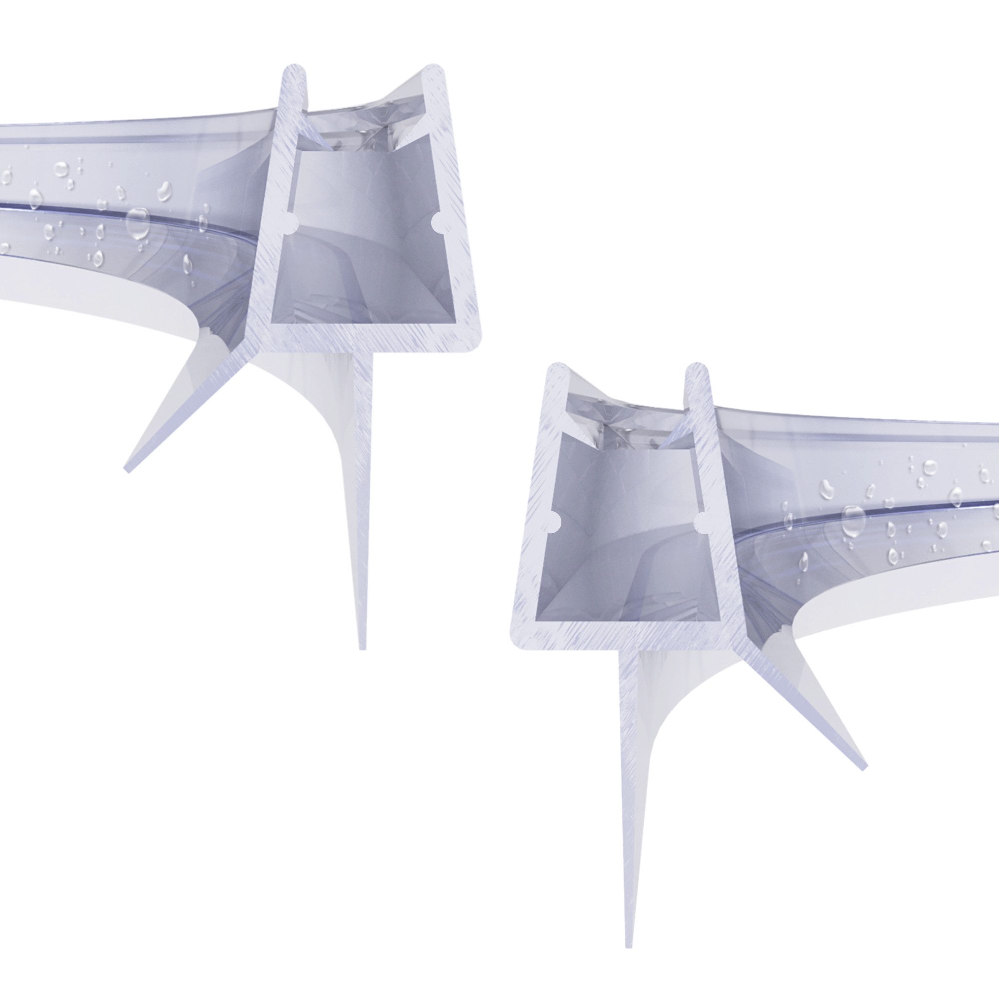 WITEN&NOCK Duschdichtung 2 x Gebogen Dichtungen Ersatzdichtung Wasserabweis günstig online kaufen