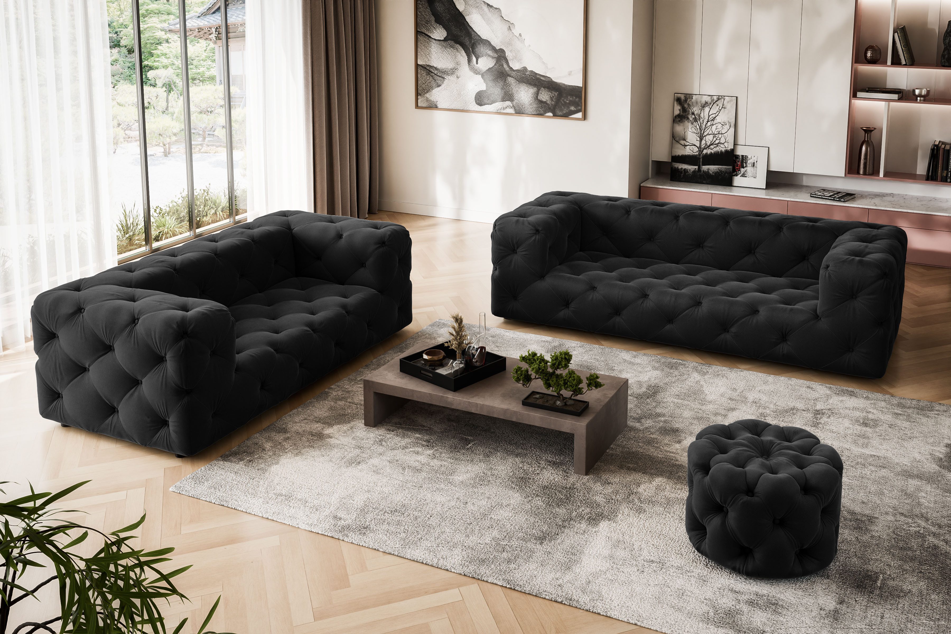 Places of Style 3-Sitzer "FOLLINA", 3-Sitzer Sofa mit klassischer Chesterfi günstig online kaufen