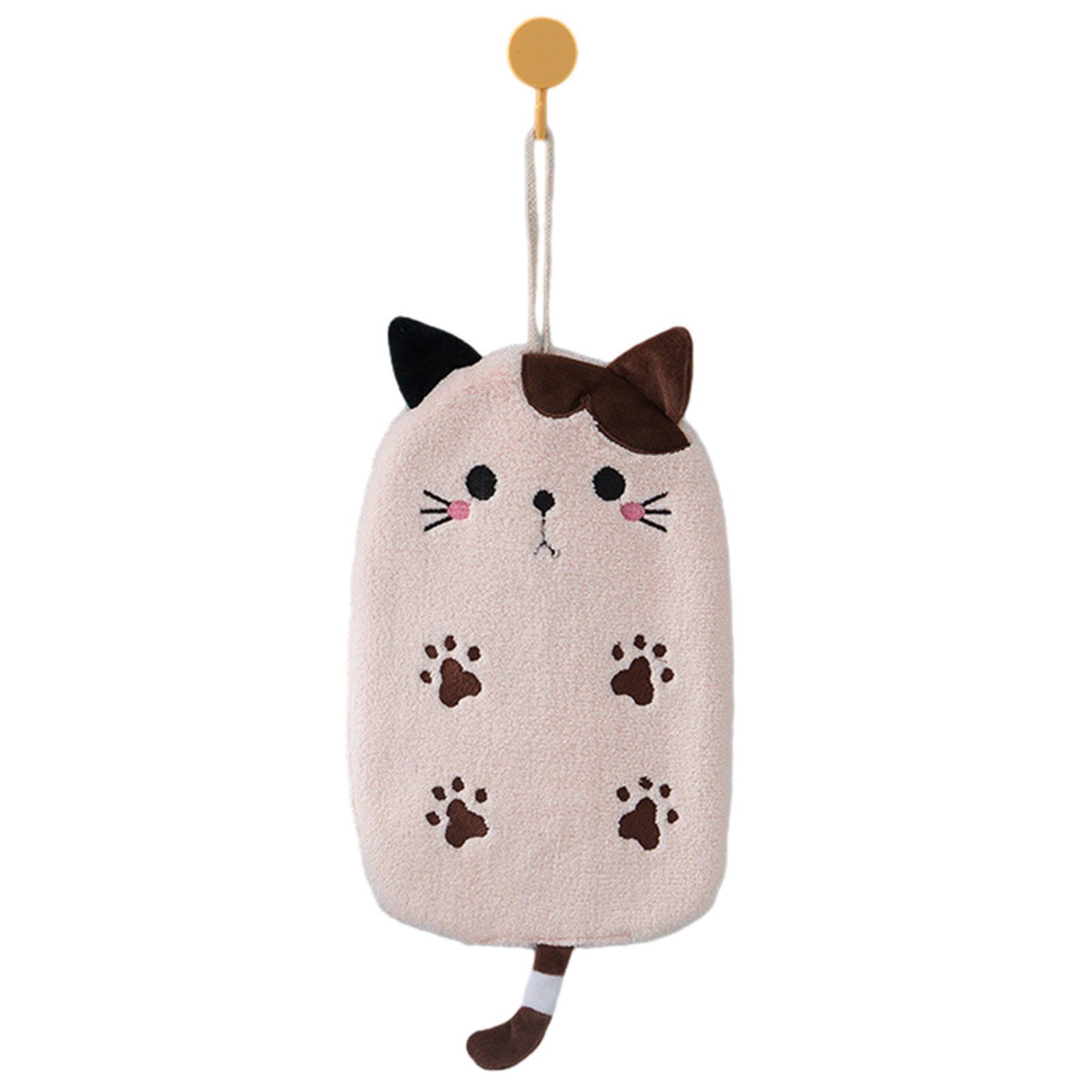 Blusmart Handtuch Set Hübsches Mikrofaser-Handtuch In Katzenform Zum Aufhängen, Lichtecht pink