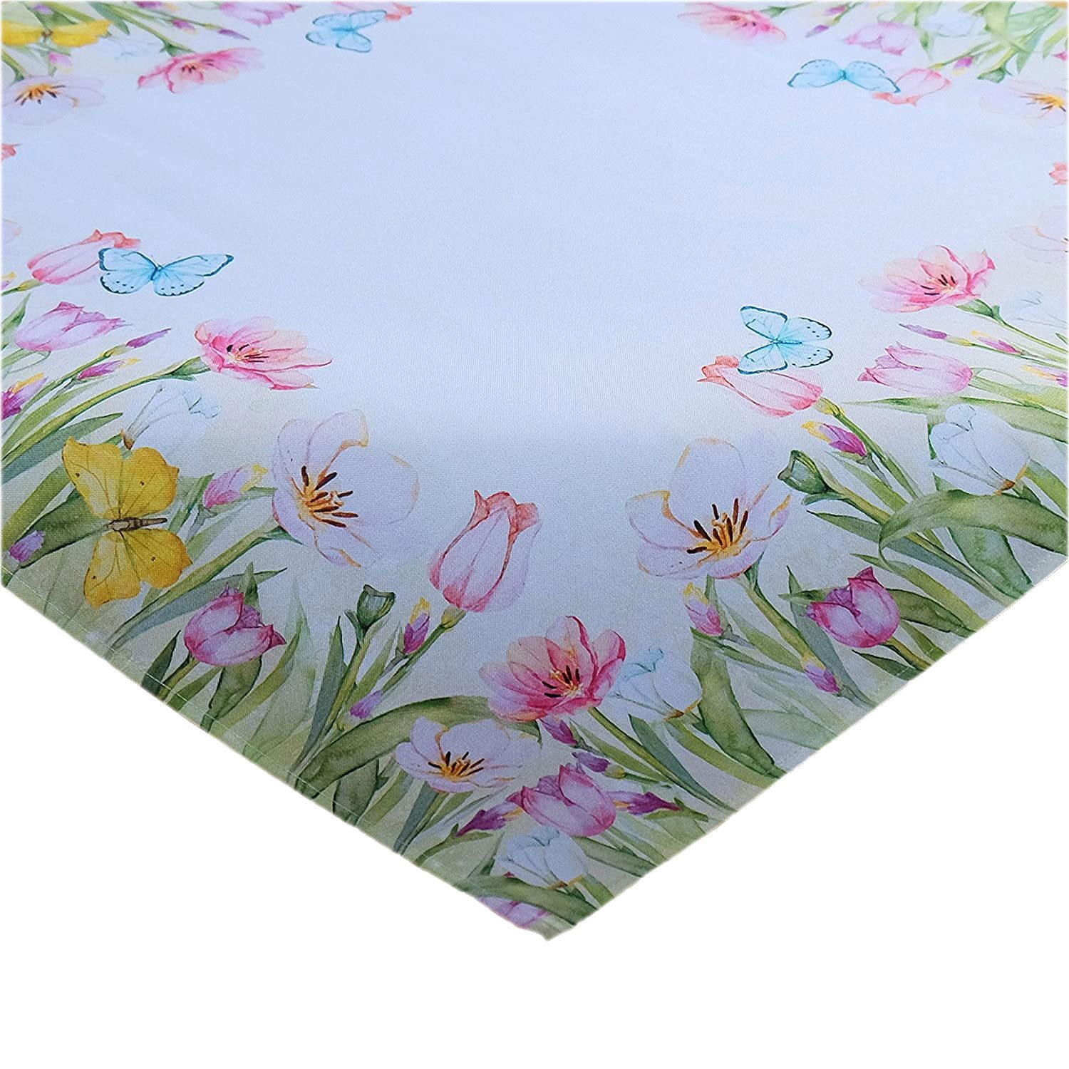 texpot Tischdecke Tischläufer Druck Tulpen Schmetterlinge günstig online kaufen