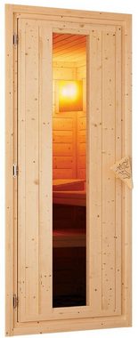 Karibu Sauna Romina, BxTxH: 210 x 210 x 202 cm, 68 mm, (Set) 9-kW-Ofen mit externer Steuerung