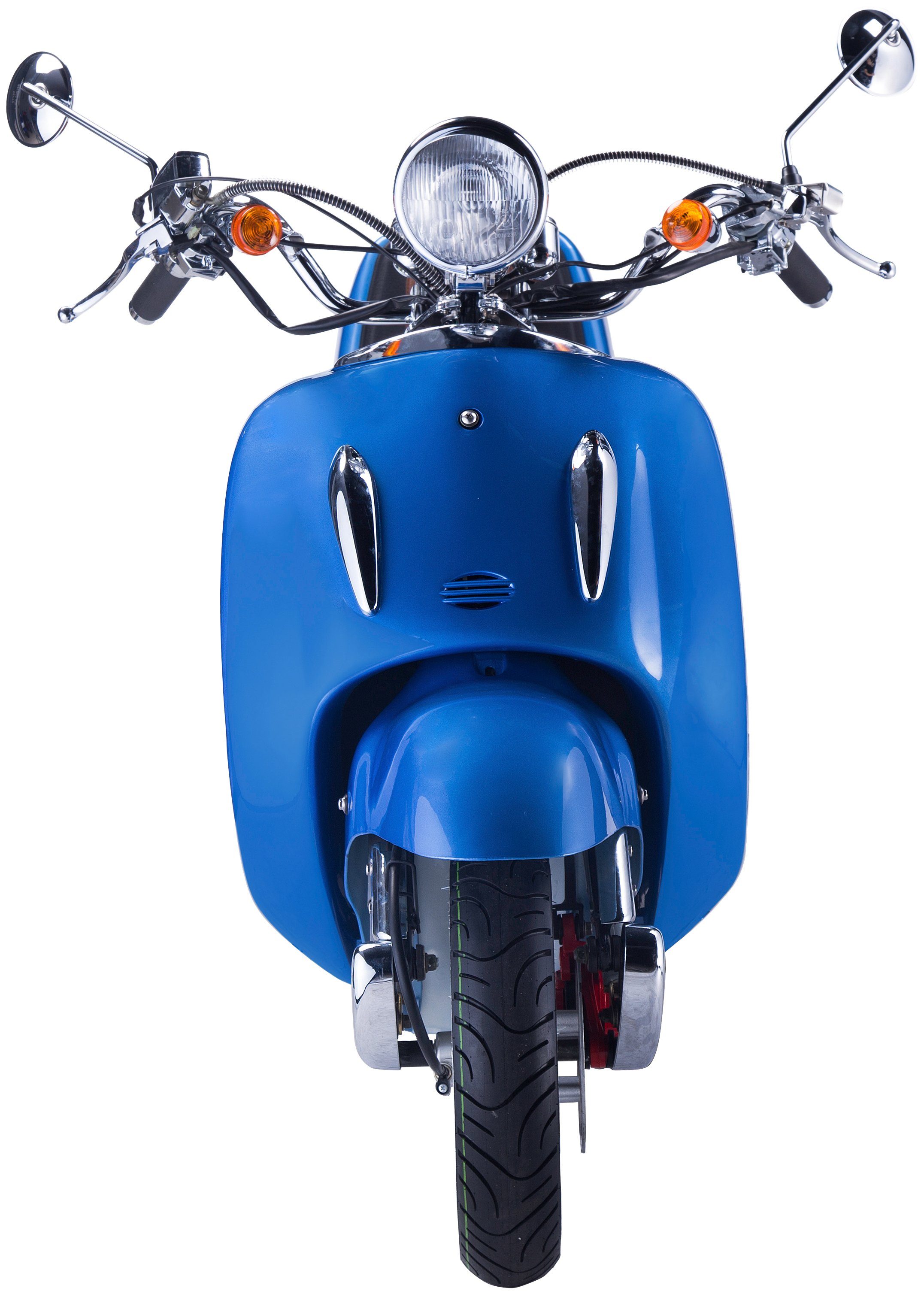GT UNION Mofaroller 25 Euro (Set), blau mit ccm, 5, Strada, Topcase km/h, 50