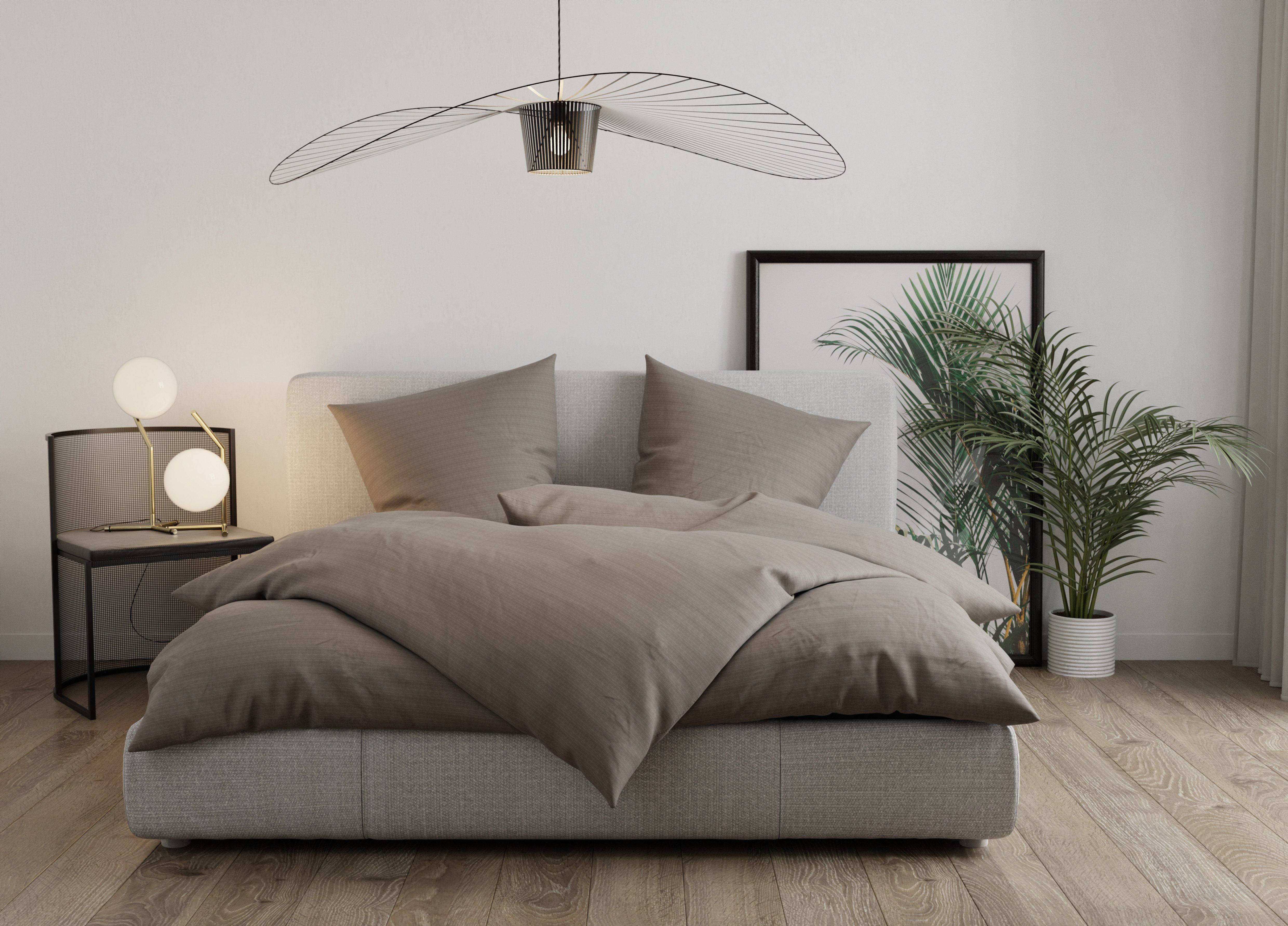 BETTWAESCHE-MIT-STIL Bettwäsche Mako Satin Bettwäsche Melange grau, Mako-Sa günstig online kaufen