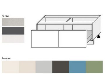 Feldmann-Wohnen Unterschrank Amaro (Amaro, 1-St) 120cm Front- & Korpusfarbe wählbar mit 2 Schubladen (Teilauszug)