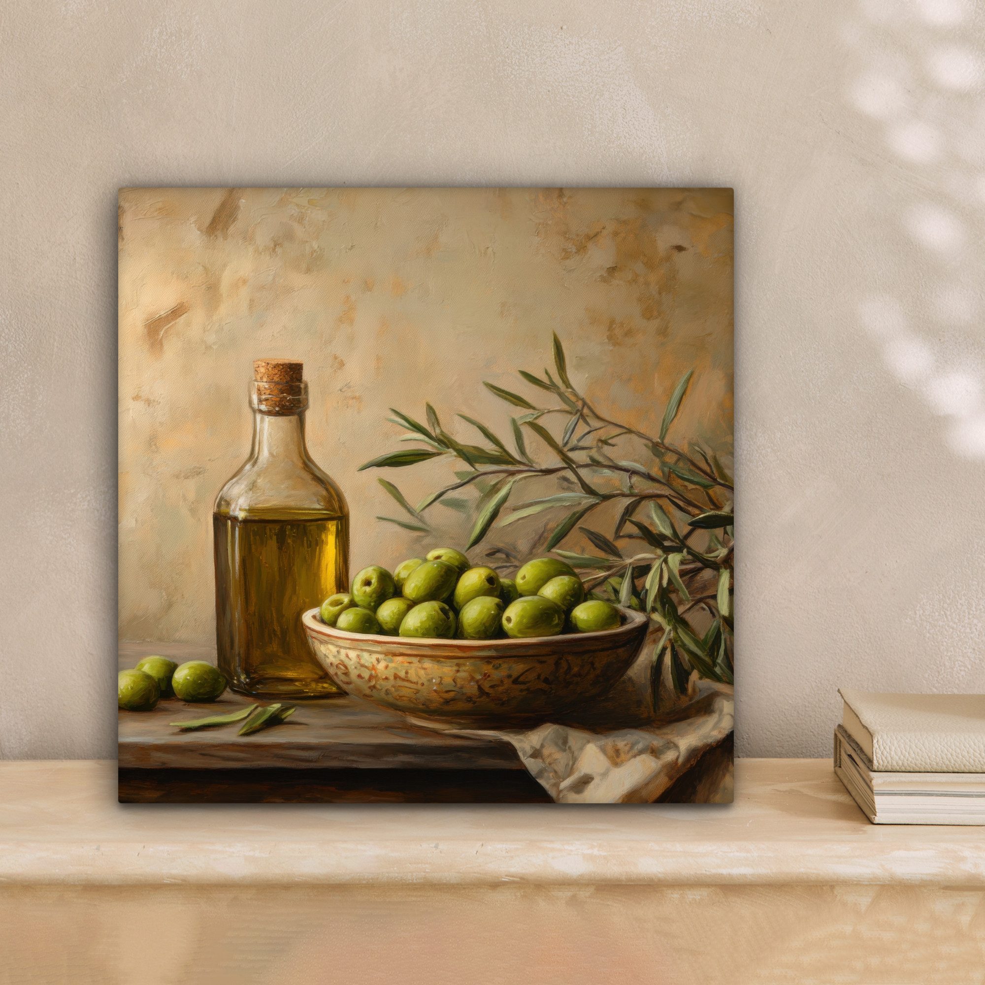 OneMillionCanvasses® Leinwandbild Oliven - Stilleben - Vintage, Fotodruck ( günstig online kaufen