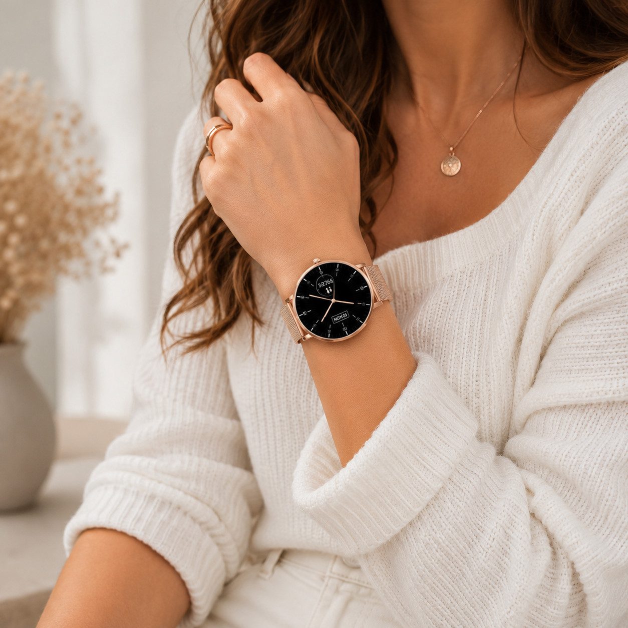 XCOAST SIONA 2 Flache Damen Smartwatch (4,2 cm) Valentinstag Geschenk, Fitnesstracker, 2-tlg., neueste Generation, Wasserdicht, Flach, Sportlich, AMOLED Bildschirm, 7 Tage Akku