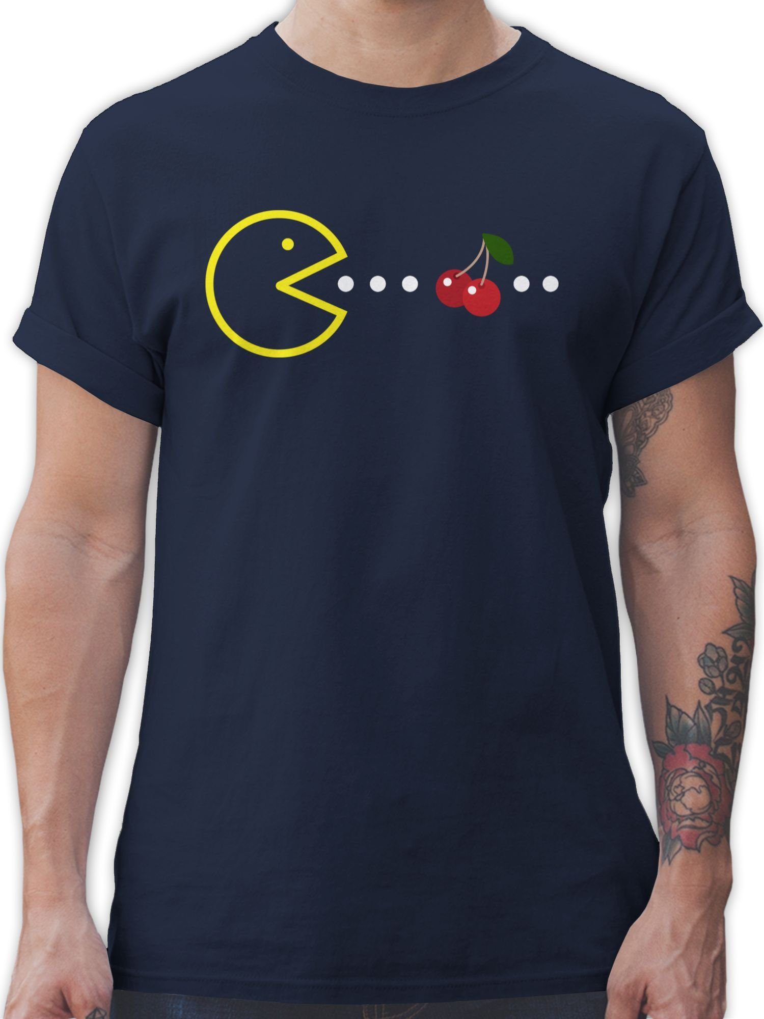 Shirtracer T-Shirt Retro Gamer-motiv Nerd Blau Navy Geschenke 03