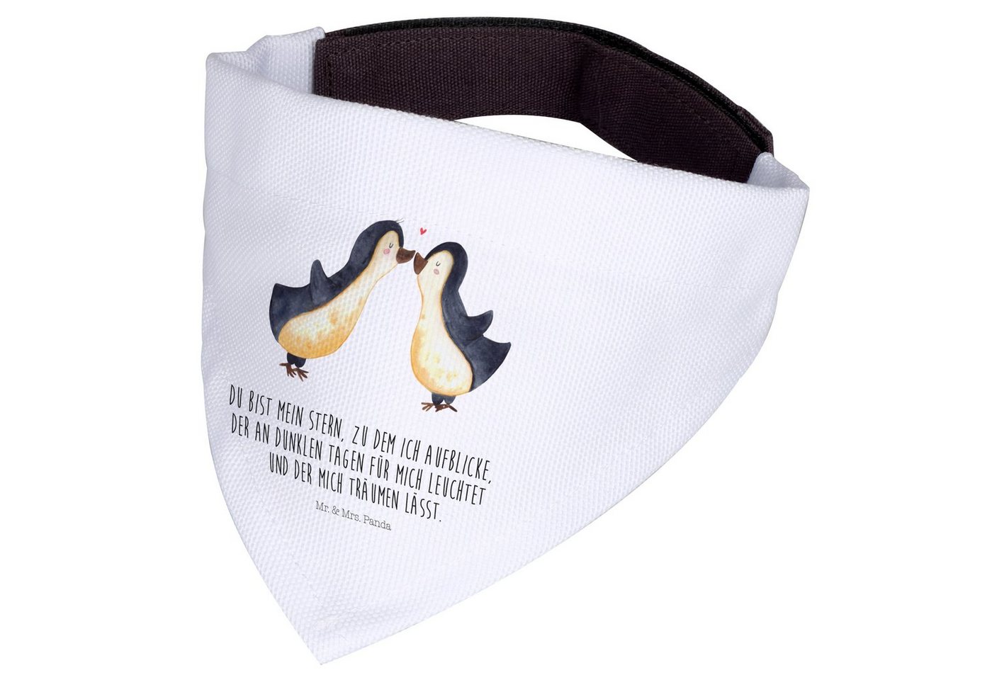 Thumbnail - Mr. & Mrs. Panda Hundefliege Pinguin Liebe - Weiß - Geschenk, Pärchen. Liebespaar, Pärchen, Heirat, Polyester, Elegantes...