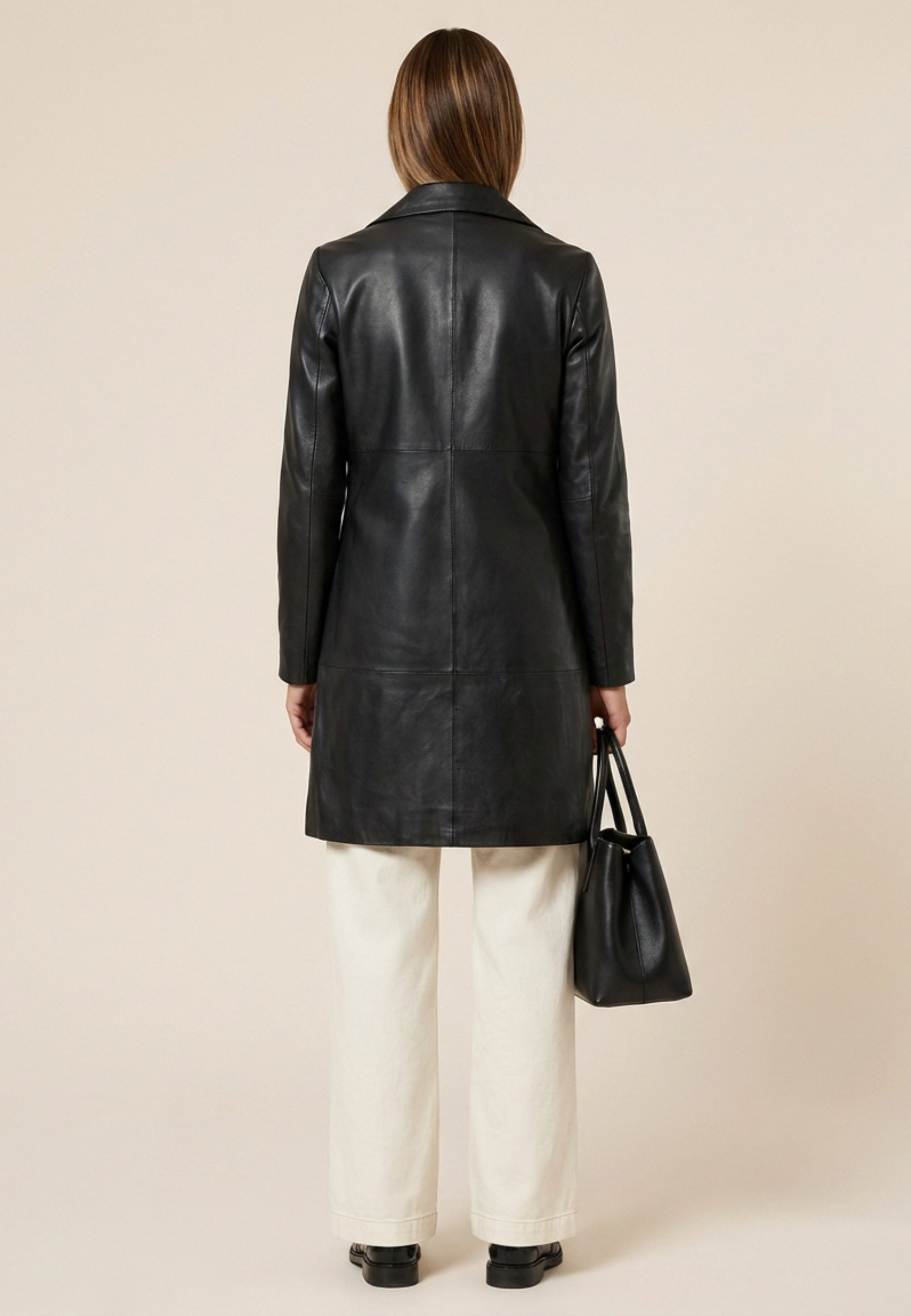 RICANO Ledermantel Marzia Handgefertigt aus echtem Leder