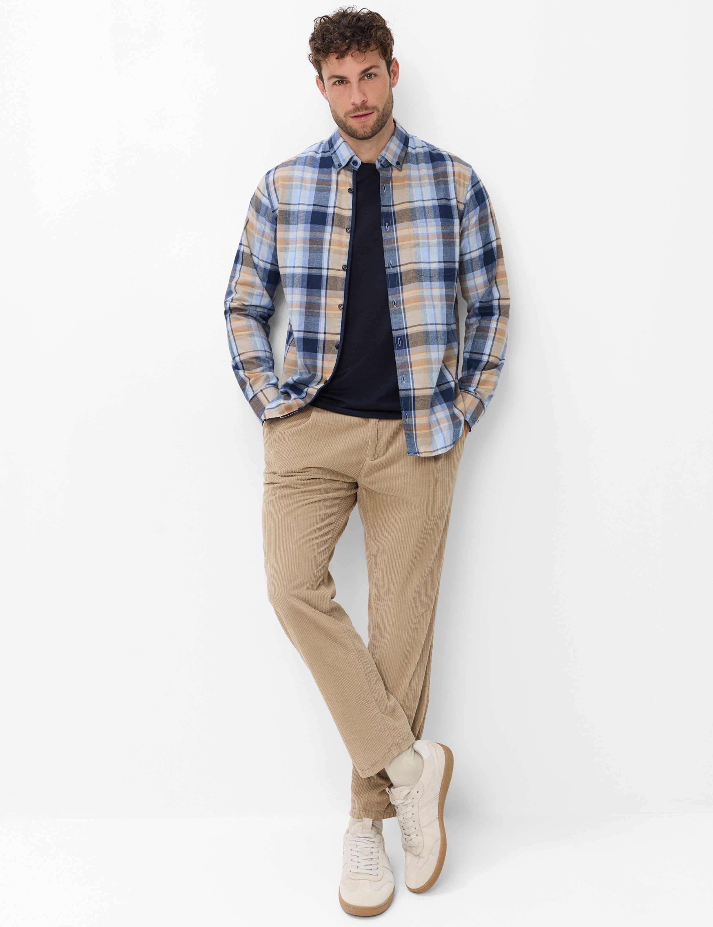 Brax Langarmhemd Style DANIEL Karo: Flanellhemd im Lyocellmix
