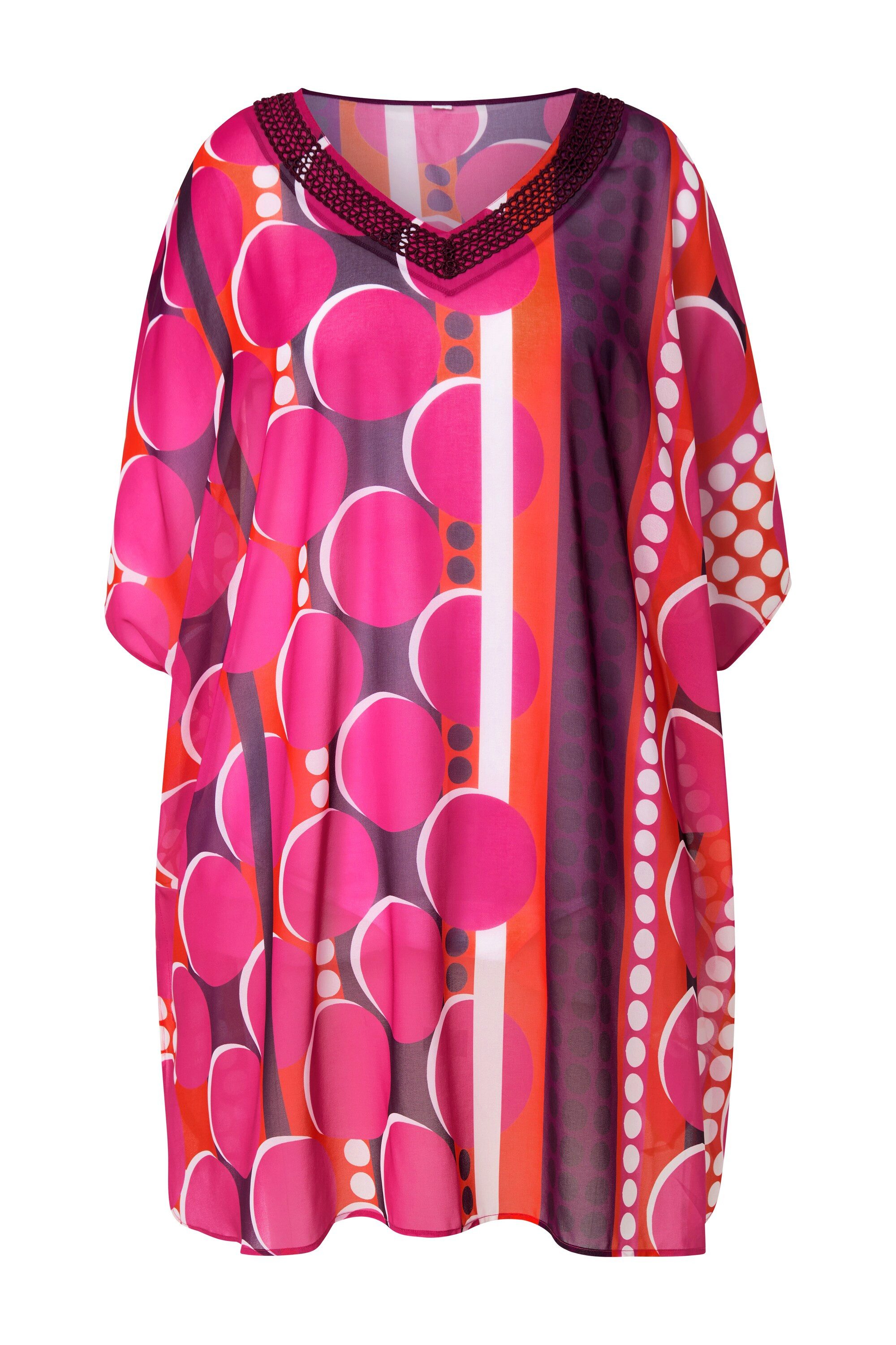 Ulla Popken Jerseykleid Tunika Chiffon Punkte günstig online kaufen