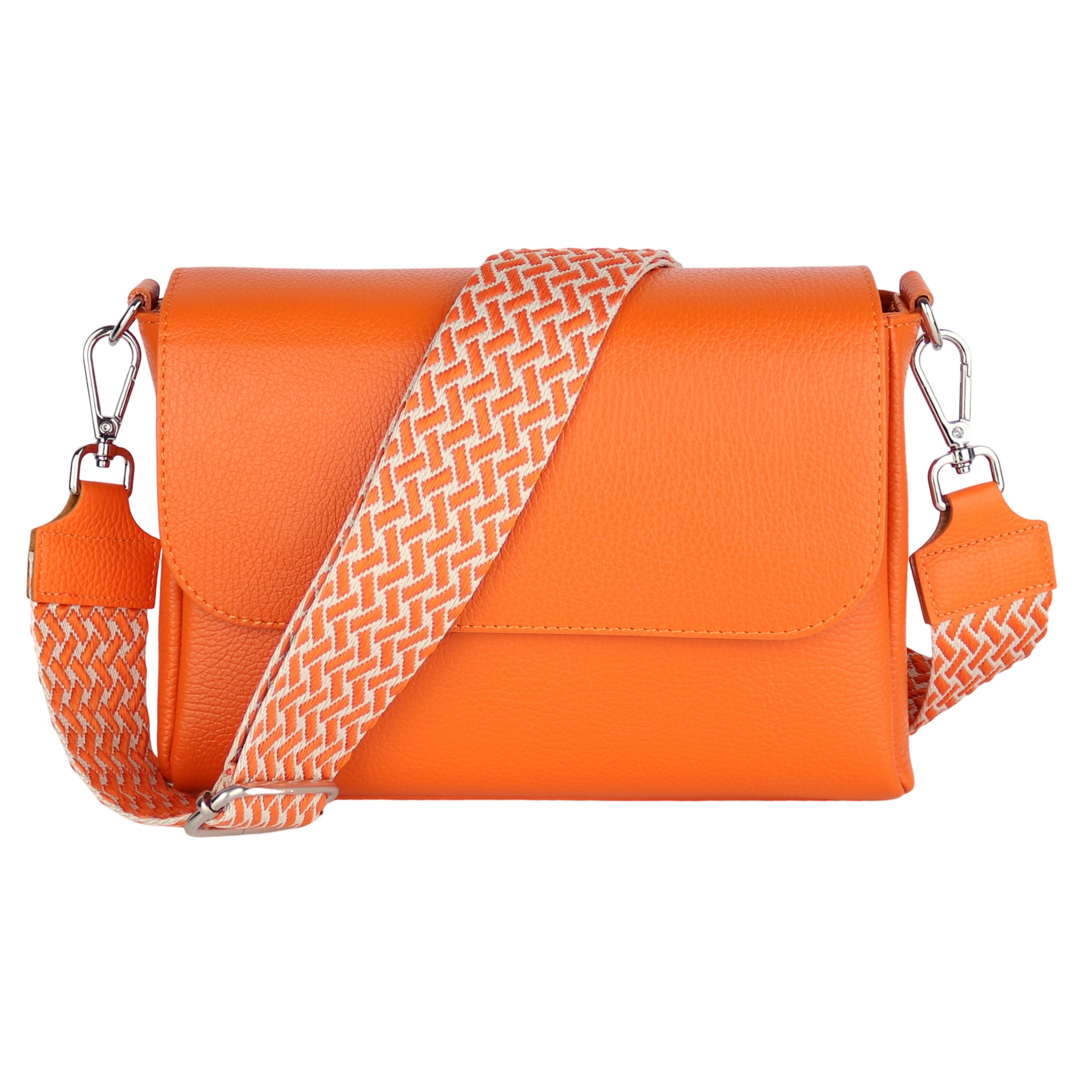 MIRROSI Umhängetasche Damen, Crossbody Bag, Echtleder Made in Italy (1 Tasche 2 Gurte oder Basic Version 1 Tasche 1 Gurt), 27x20x7cm (BXHXT) Mittelgroß