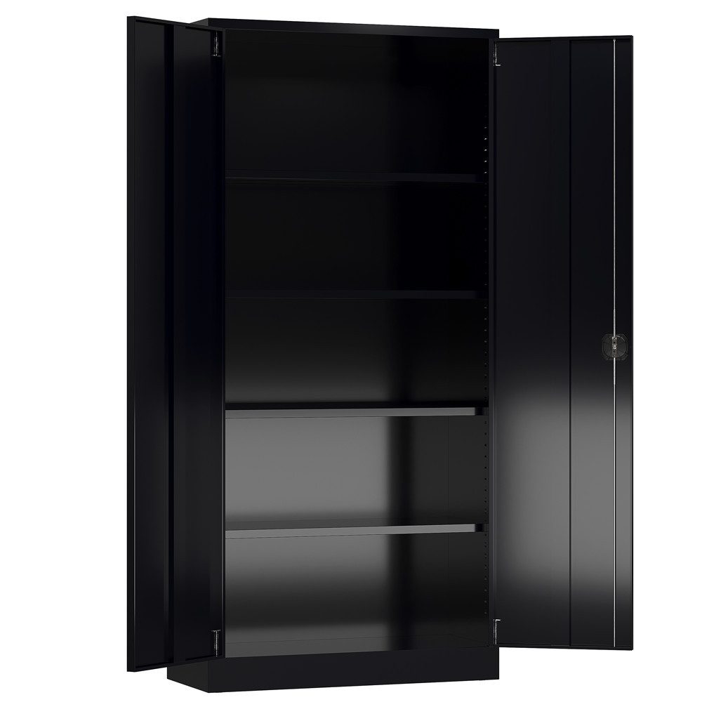 Steelboxx Mehrzweckschrank Aktenschrank Metallschrank mit 2 Türen 4 Fachböden 1945 x 920 x 420 mm (1-St) Komplett montiert und verschweißt, keine Montage erforderlich