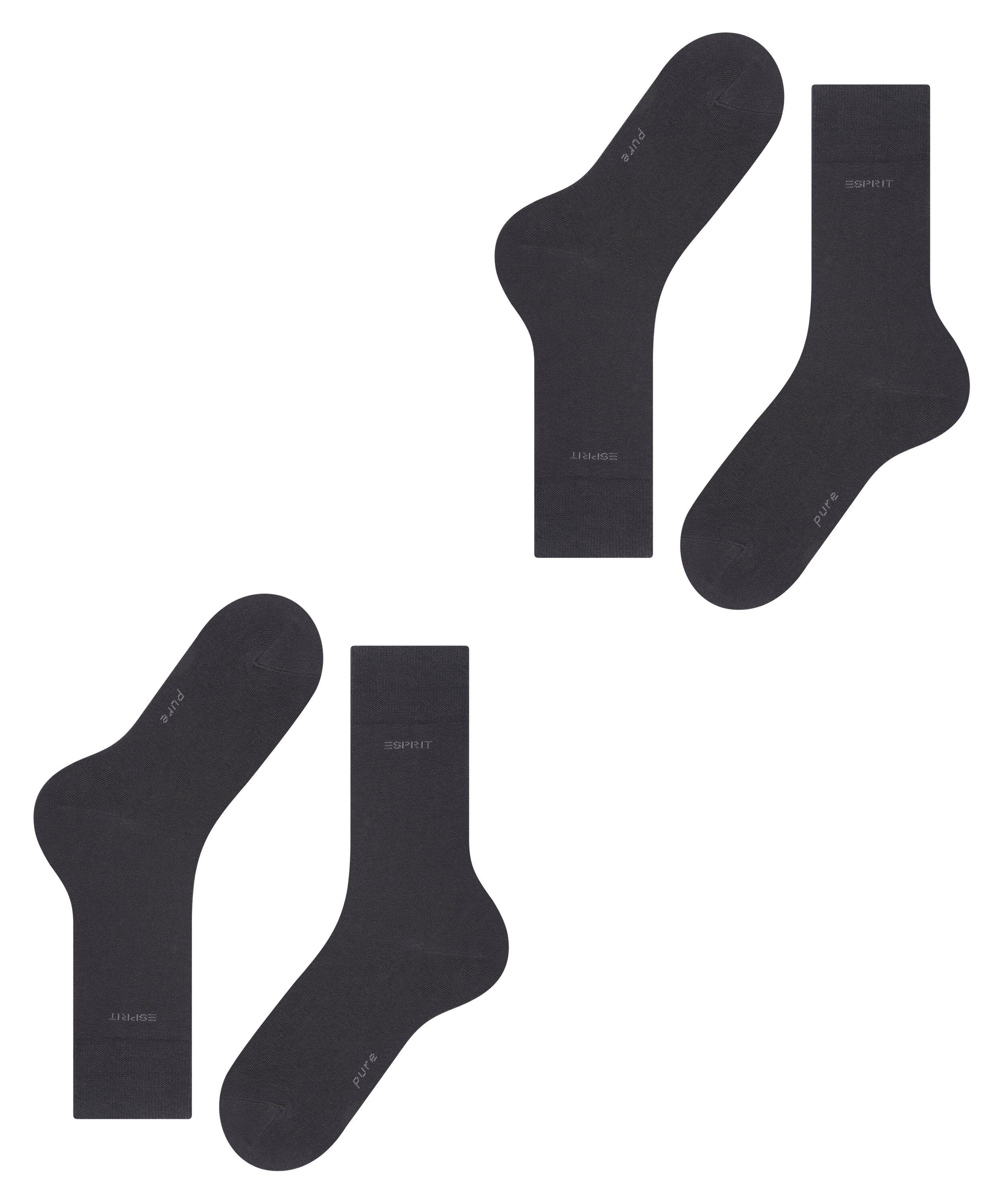 Esprit Socken Basic Uni 2-Pack Socken mit hohem Baumwollanteil (2-Paar) mit hohem Baumwollanteil