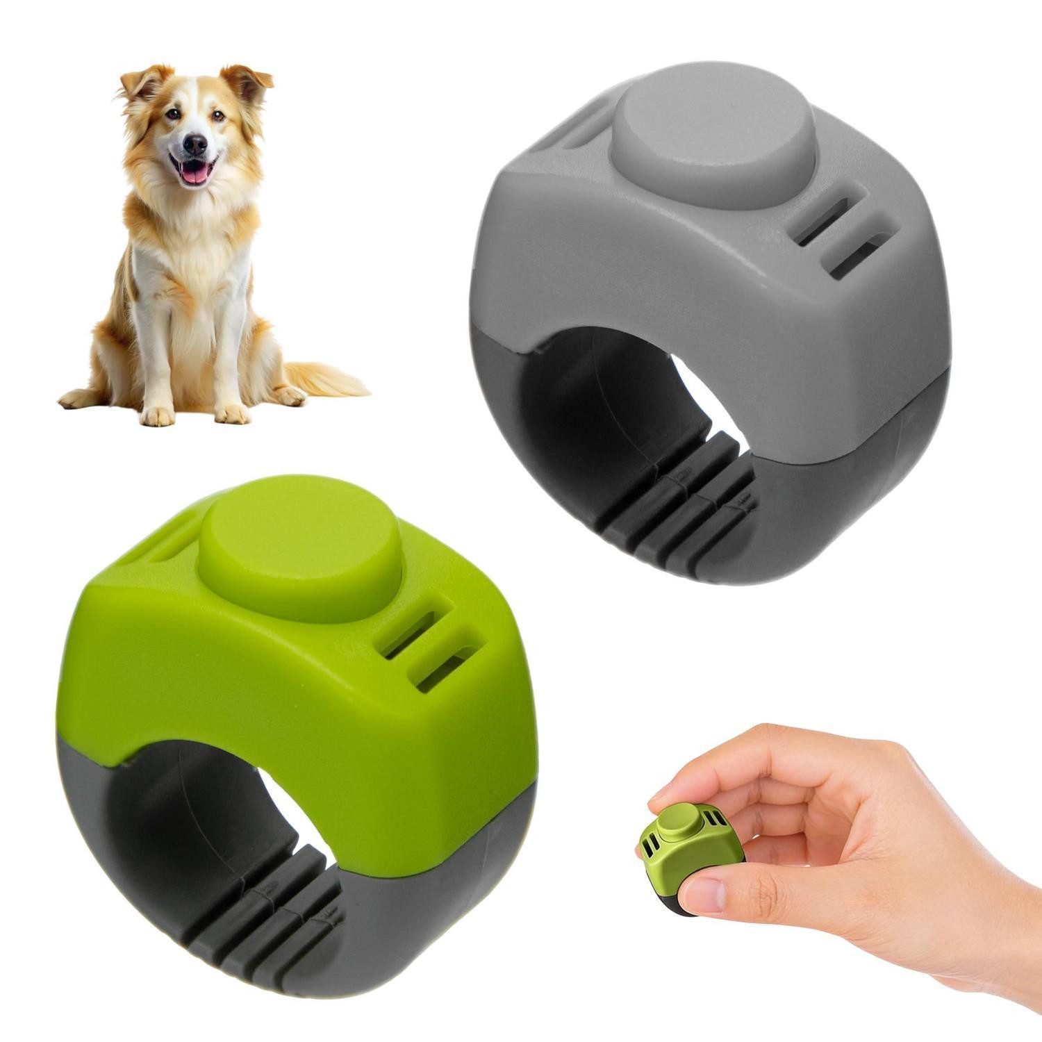 LuxusKollektion Klicker Hundetraining Clicker 2er Set Grün/Grau