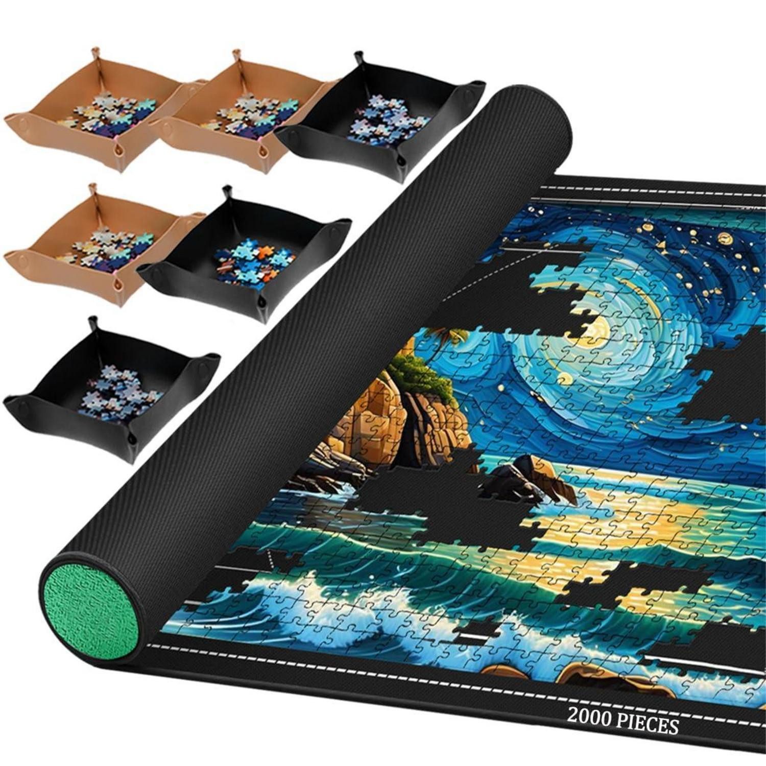 LuxusKollektion Puzzlematte Puzzlematte Gummi Aufrollbar 2000 Teile