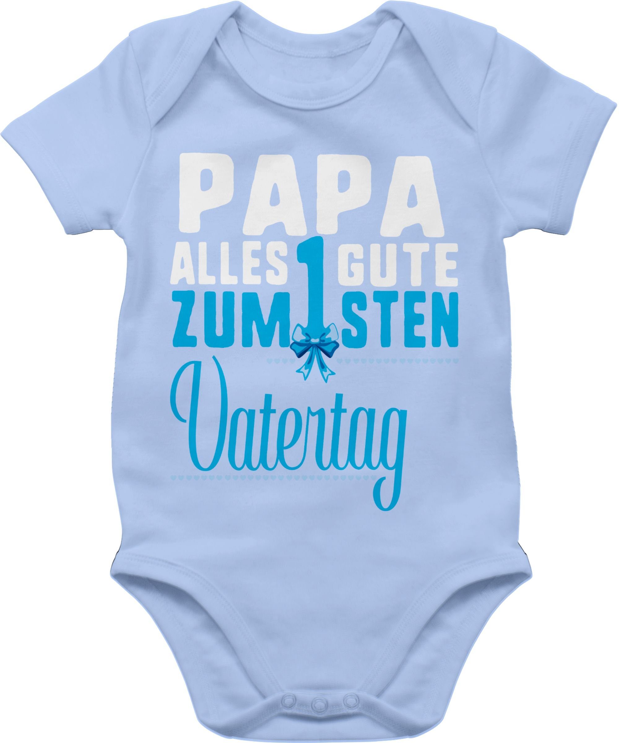 Shirtracer Shirtbody Papa alles Guten zum 1sten Vatertag blau Geschenk Vatertag Baby 3 Babyblau