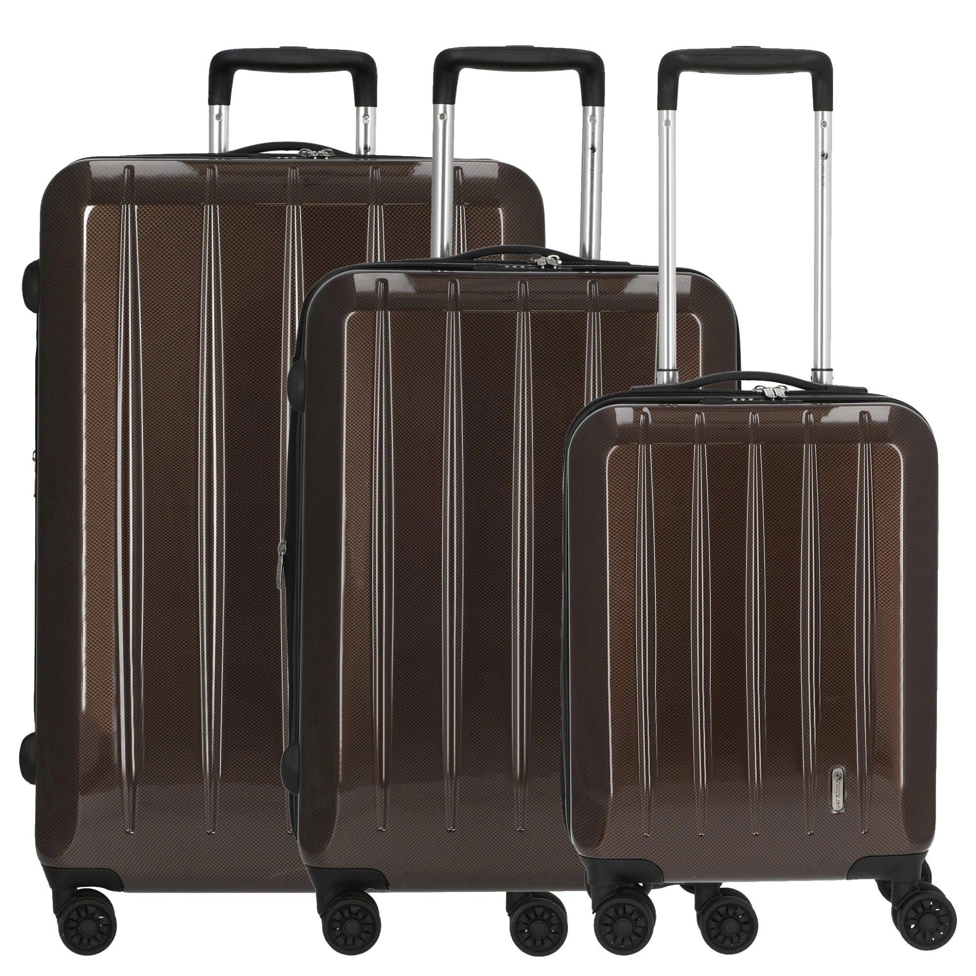 CHECK.IN® Kofferset London 2.0 Trolley-Set 3tlg. (carbon champagner), 4 Rollen Rollen