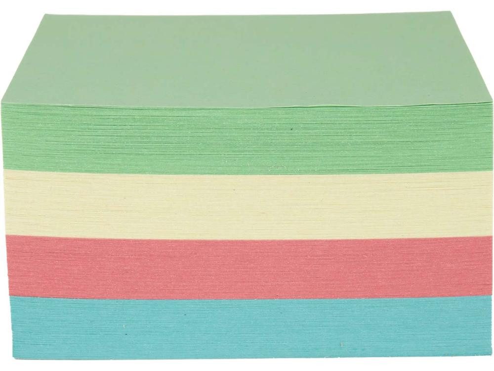 memo Haftnotizblock memo Haftnotiz-Quader 75 x 75 mm, farbig sortiert
