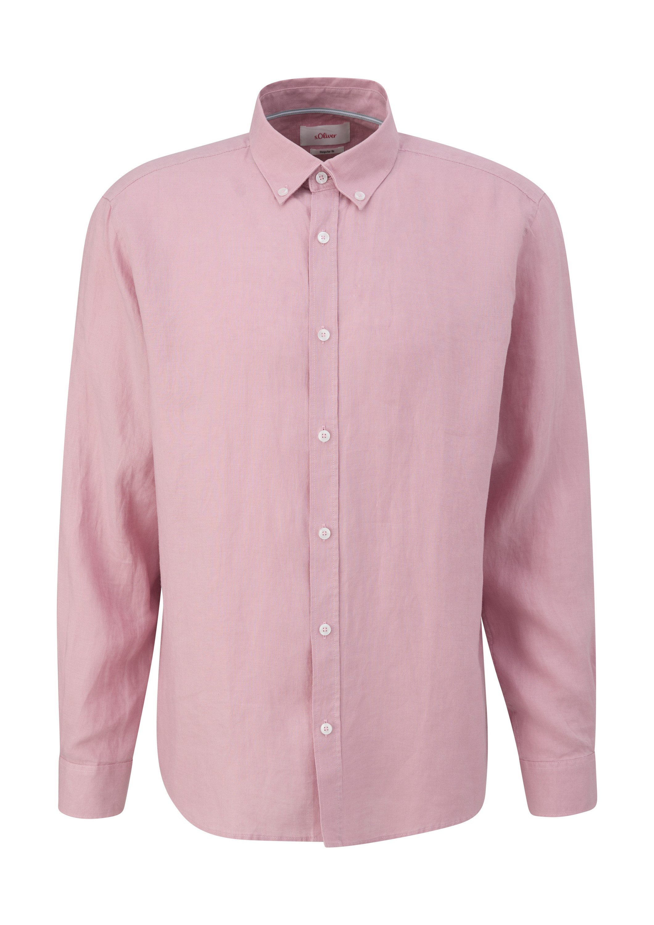 s.Oliver Langarmhemd Hemd Leinenhemd mit Button-Down-Kragen günstig online kaufen
