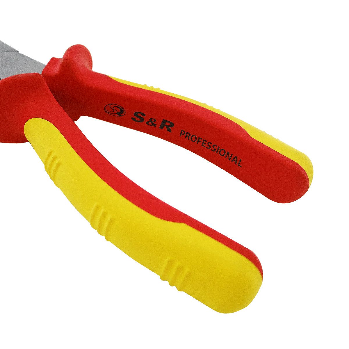 S&R Flachzange VDE Flachrundzange 200 mm, gerade Spitzzange, 60 CrV, hitze- und induktionsgehärtet für professionellen Einsatz, HRC 66 – Bild 4 von 5