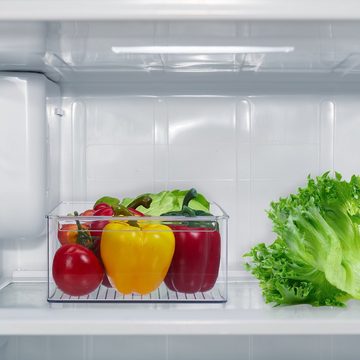 relaxdays Frischhaltedose 3 x Kühlschrank Organizer mit Griff, Kunststoff