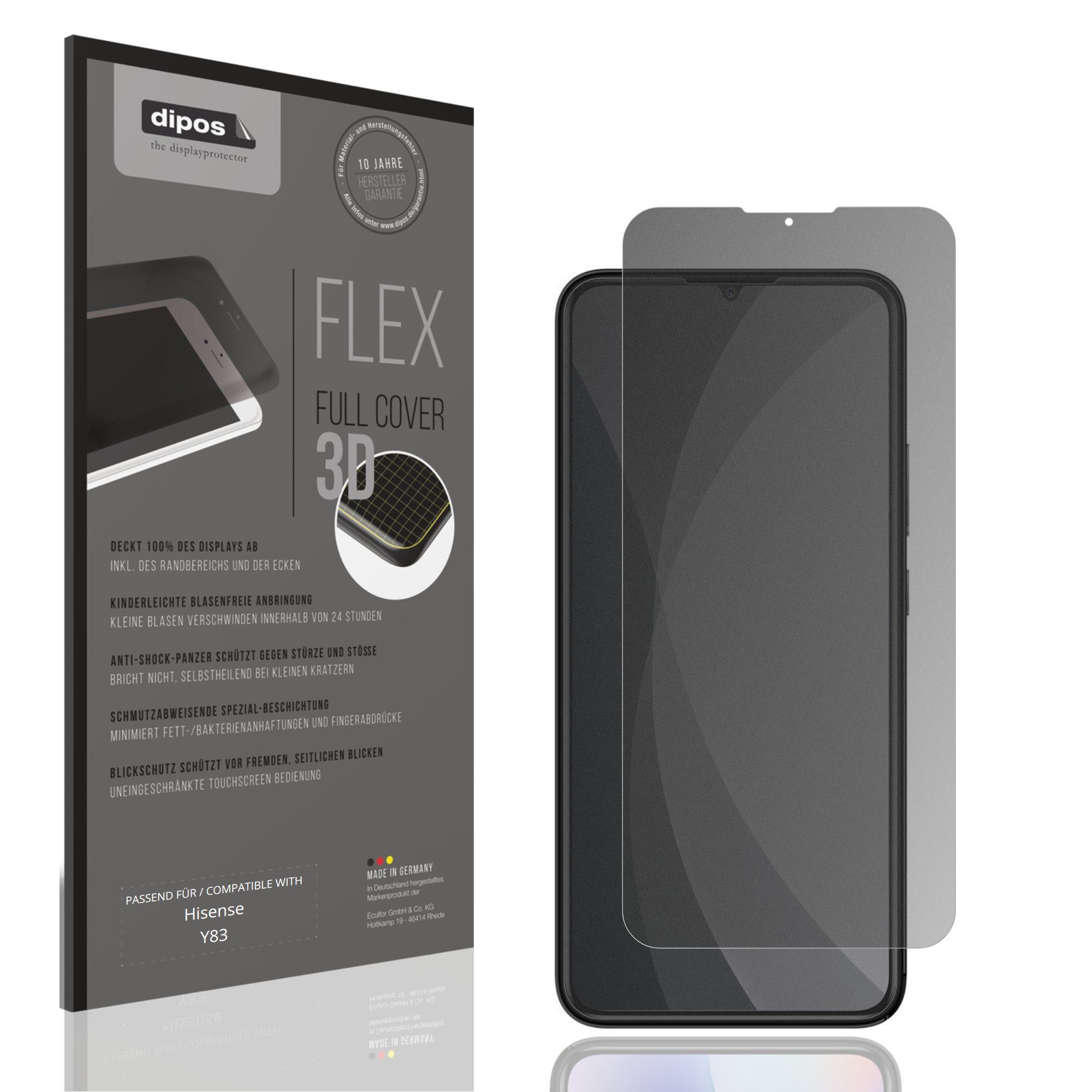 dipos Displayschutzfolie Schutzfolie für Hisense Y83, 1 Stück, Displayschutz Schutz Folie Made in Germany