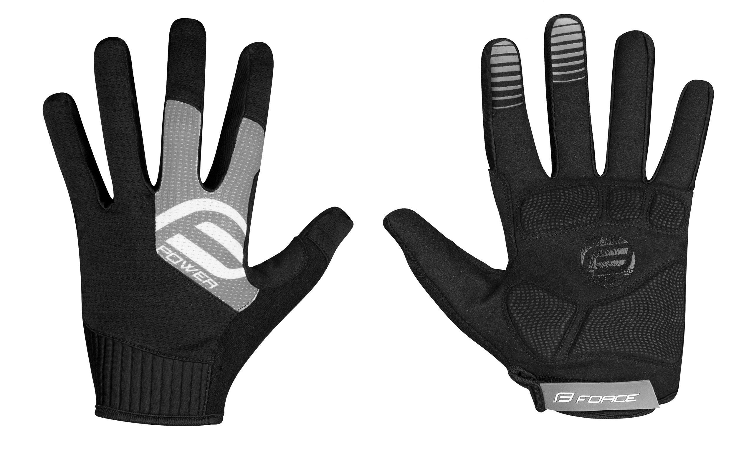 FORCE Fahrradhandschuhe Handschuhe FORCE MTB POWER grau-schwarz