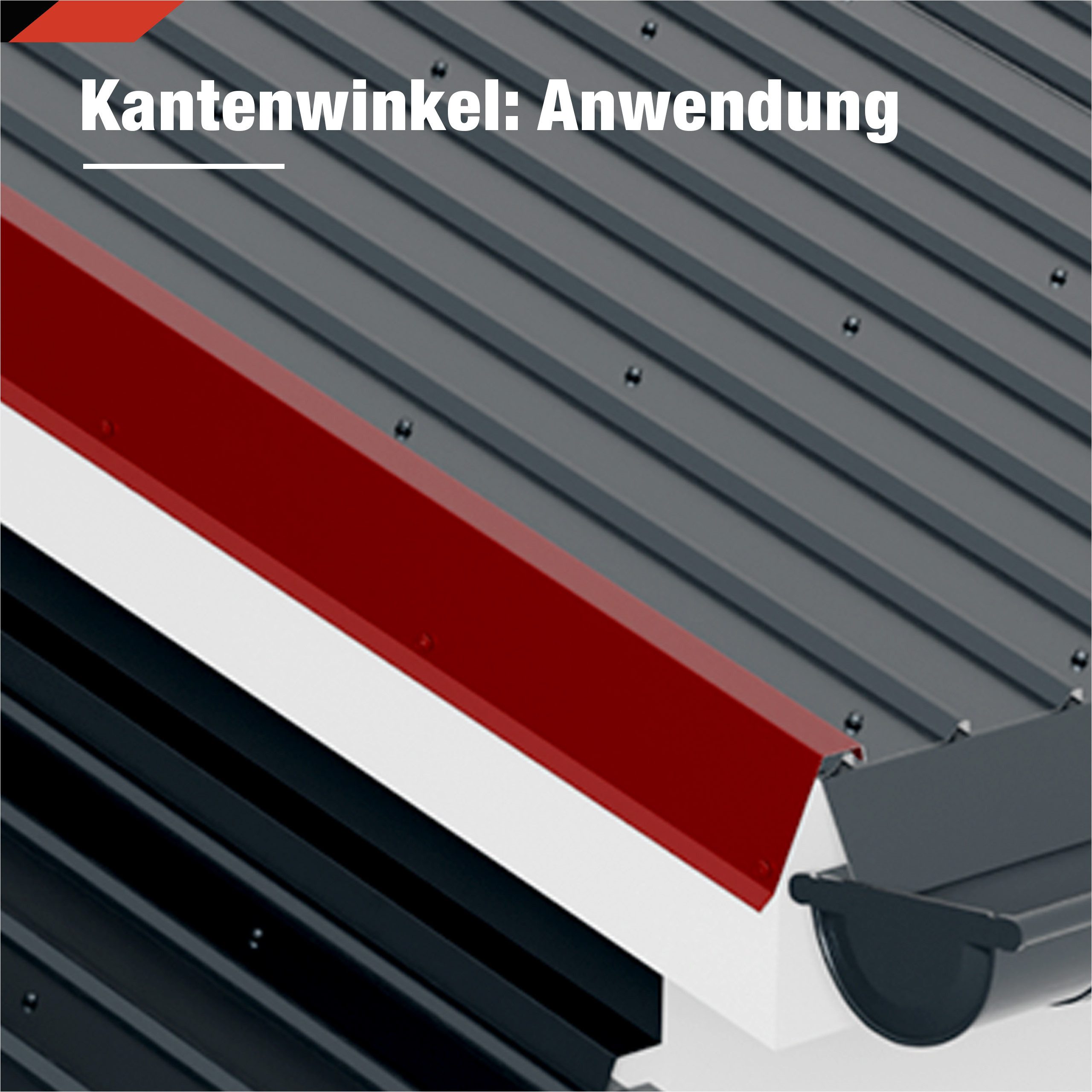 BRAVO Glattblech, Ortgangblech 1 m für Trapezblech – gerader Kantenwinkel 0,5 mm