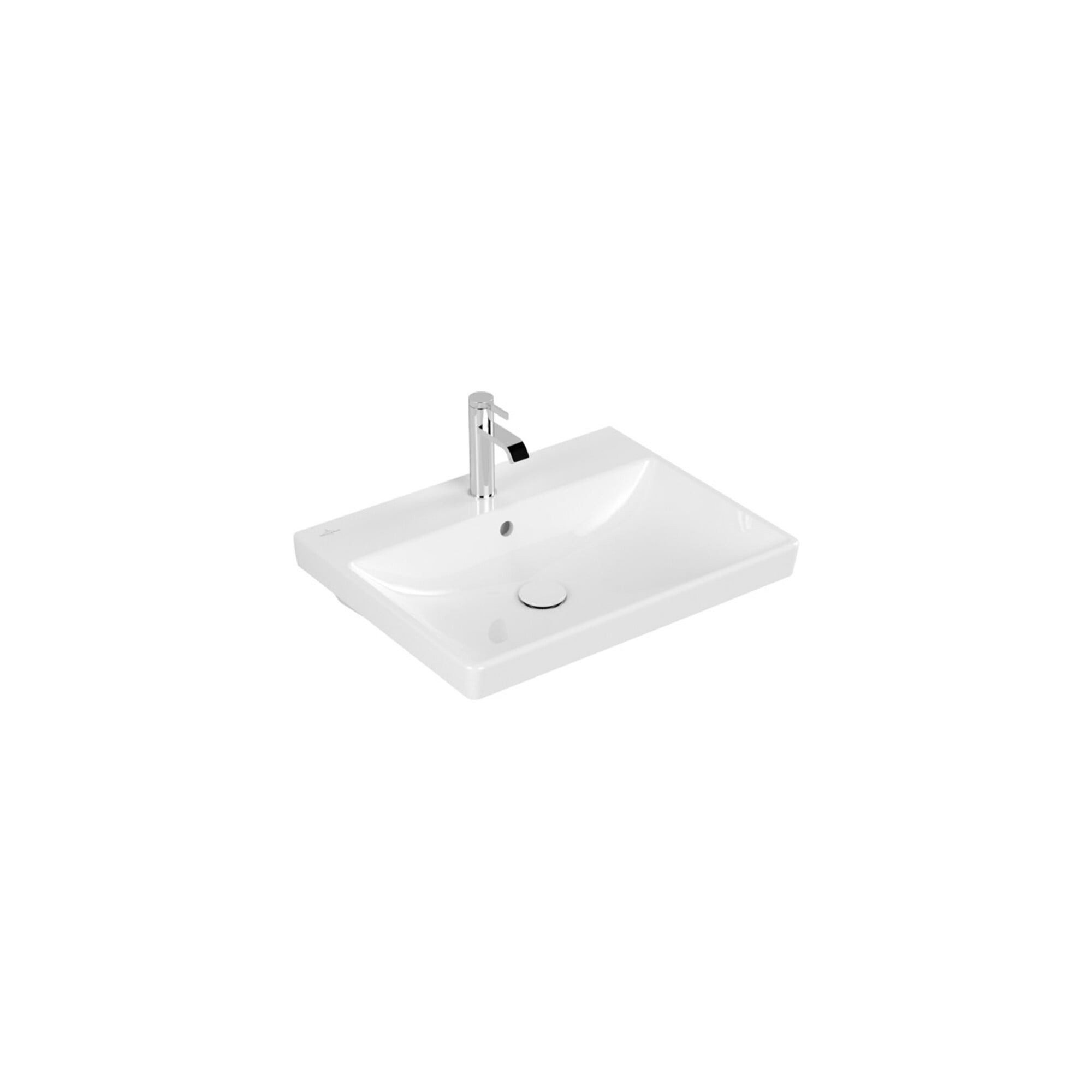 Villeroy & Boch Waschtisch V&B Waschtisch AVENTO 60x47, 1 HL, mit Überlauf, weiß C-plus