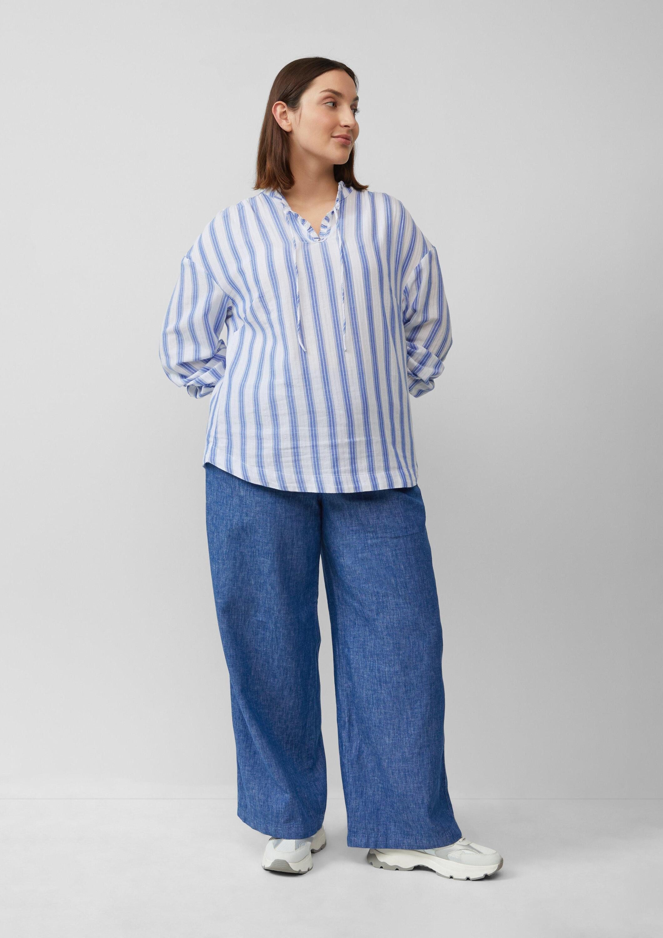 s.Oliver Langarmbluse Bluse Bluse mit Rüschen und Glitzergarn