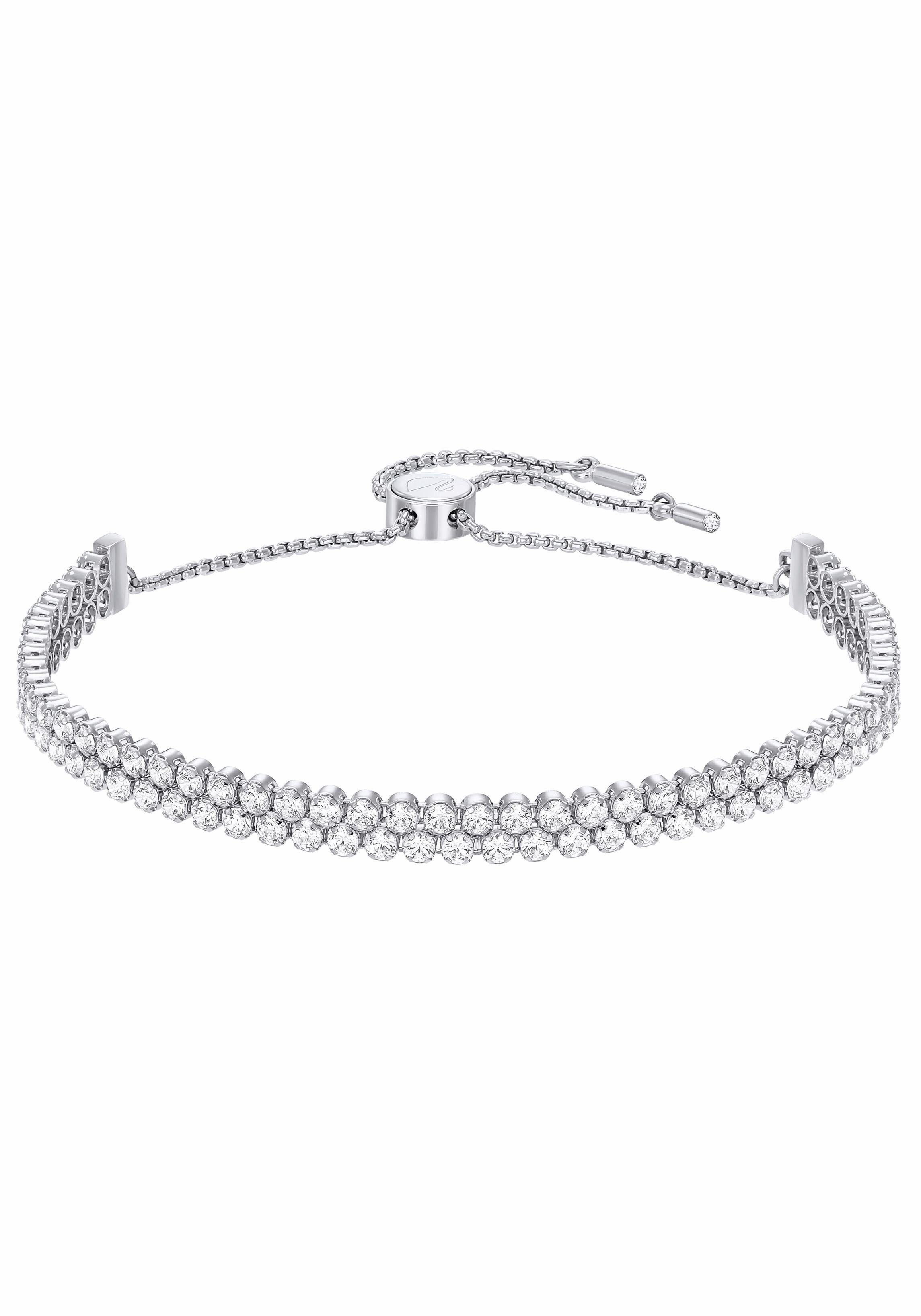 Swarovski Armband SUBTLE DOUBLE, WEISS, RHODINIERT, 5221397, mit Swarovski® Kristallen