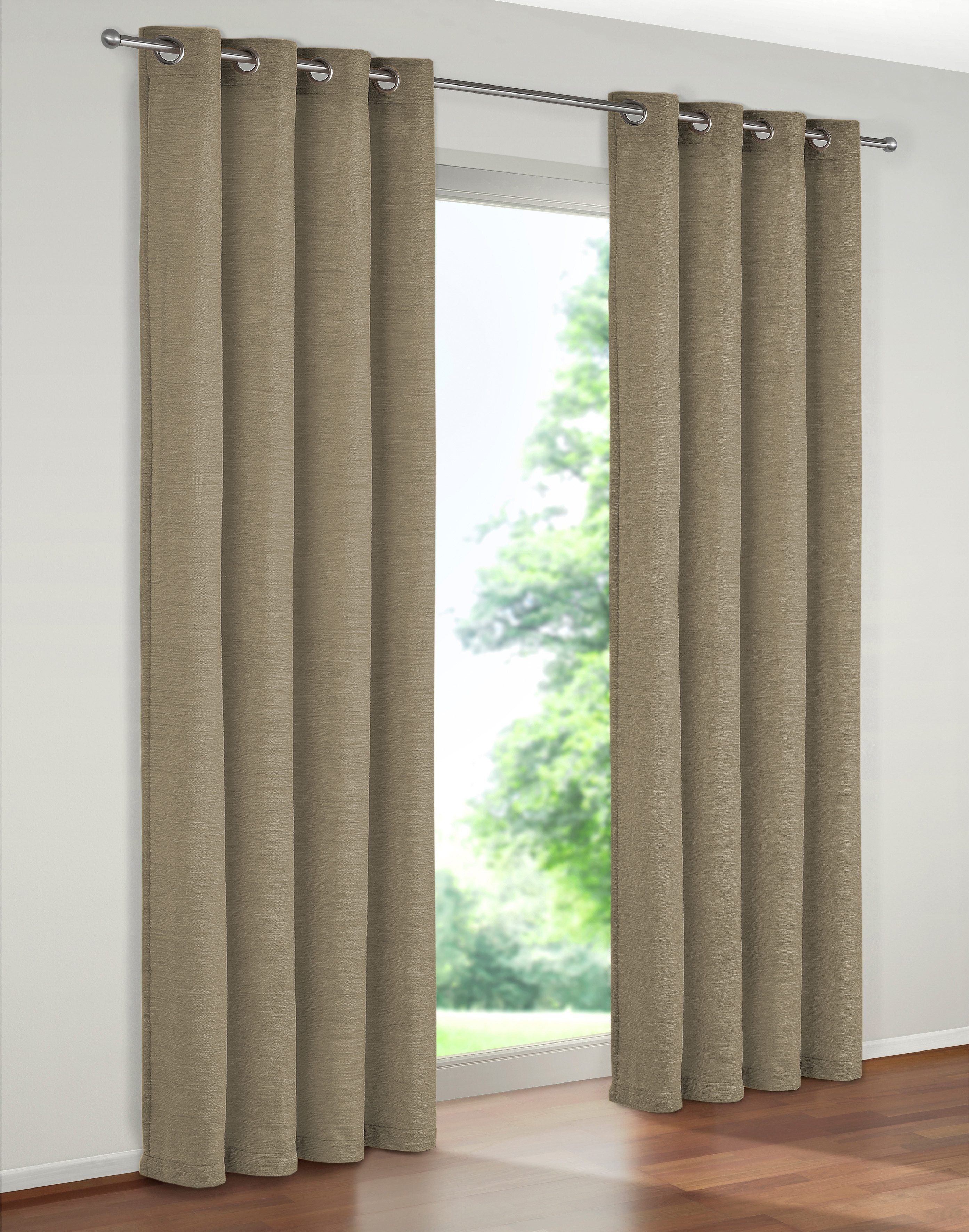 (1 St), Holmsund taupe Ösen Vorhang blickdicht, 288g/qm, Wirth, Chenille