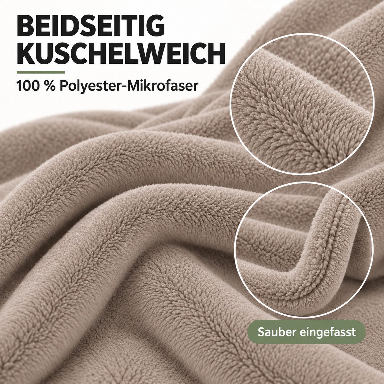 Wohndecke Kuscheldecke 260 g/m², flauschige Wohndecke, Fleecedecke, Oeko-Tex, Komfortec – Bild 5 von 5