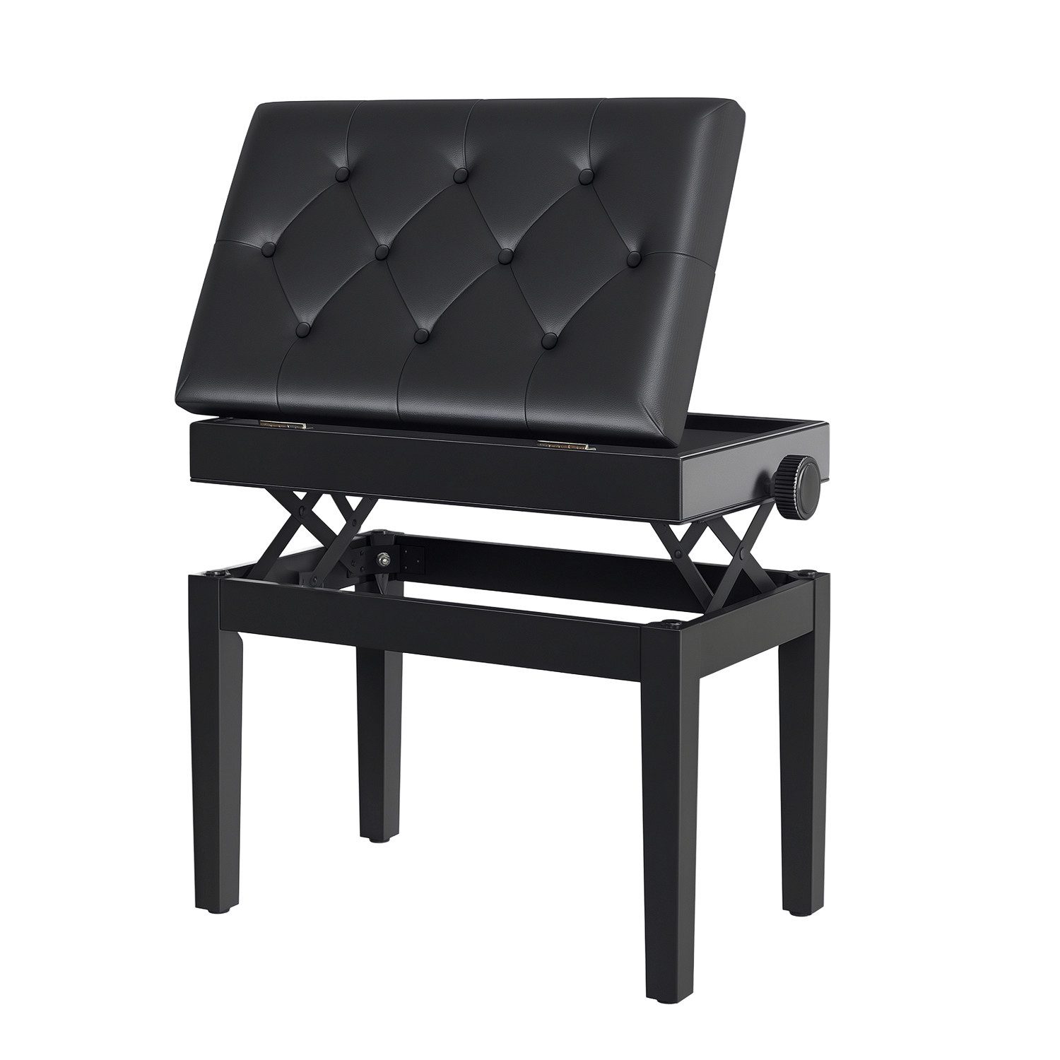 HOMCOM Klavierbank Klavierbank Klavier Bank Schminkhocker mit Stauraum (Hocker, 1-St., Klavierhocker), 54.5 x 33 x 48-58 cm