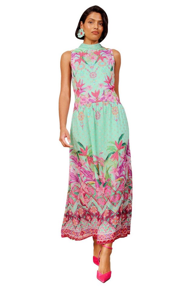 Love & Roses Maxikleid Love & Roses Maxikleid mit Schleife, Regular (1-tlg)