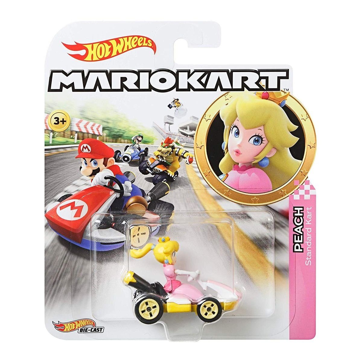 Hot Mario GBG28 - Spielzeug-Rennwagen mit Kart Wheels Mattel Mattel® Die-Cast - Fahrzeug - Fi Mini