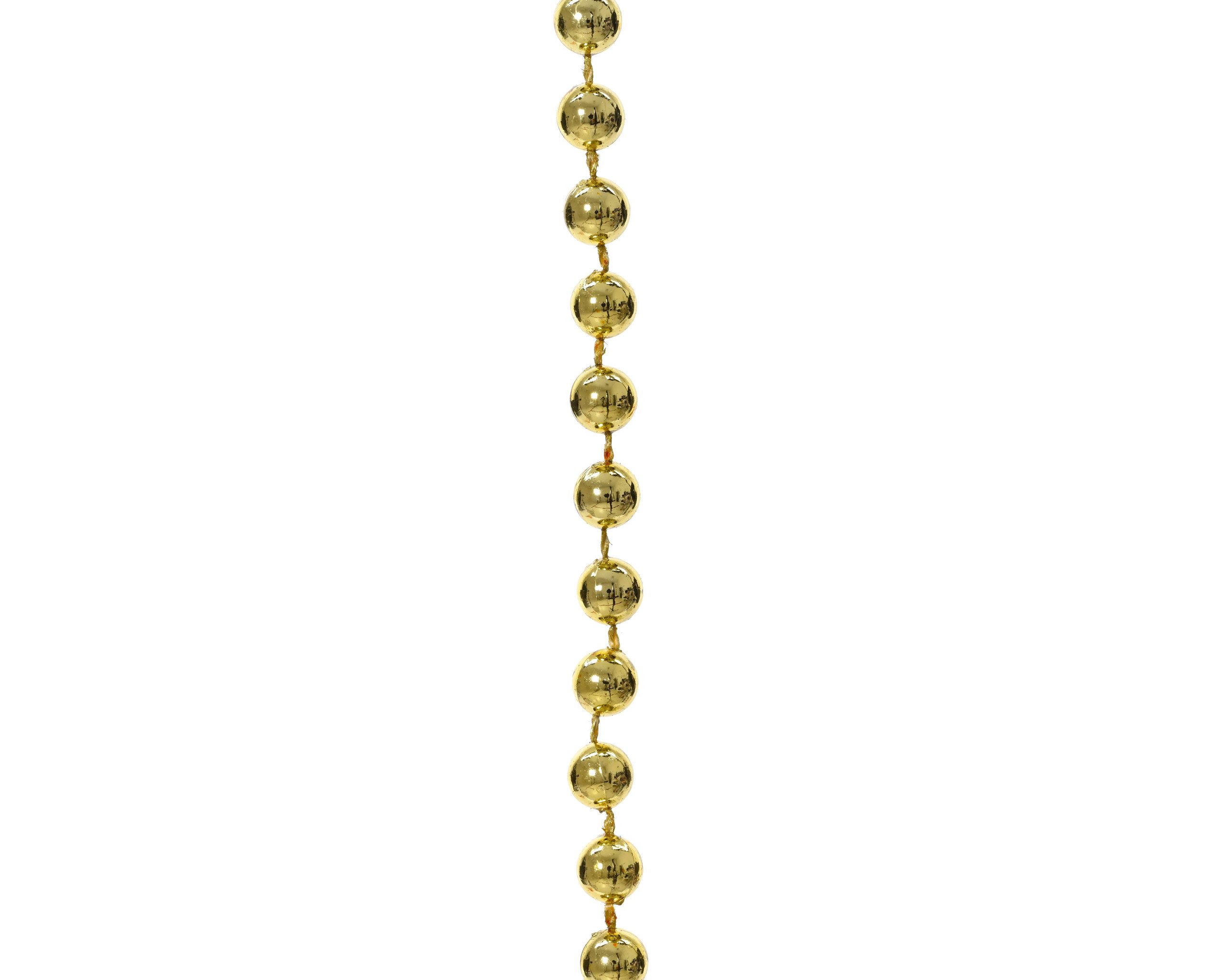 Kaemingk Girlanden, Perlenkette 8mm x 10m Kunststoff - Hellgold