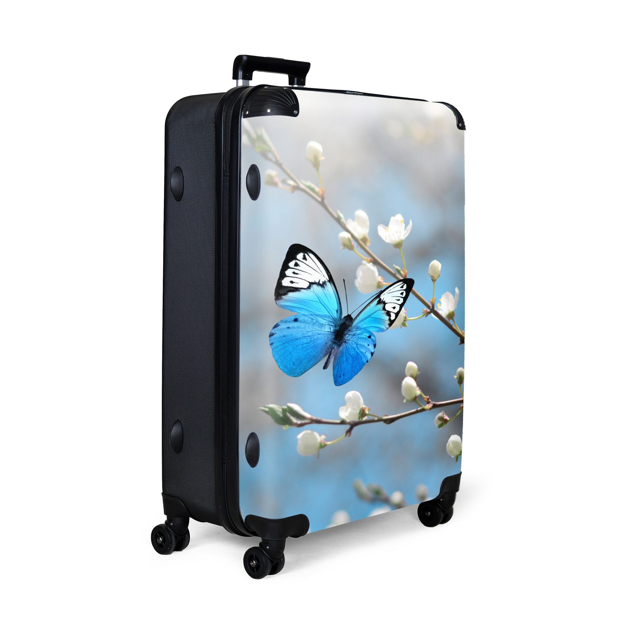 NoBoringSuitcases.com© Hartschalen-Trolley Blumen - Schmetterling - günstig online kaufen