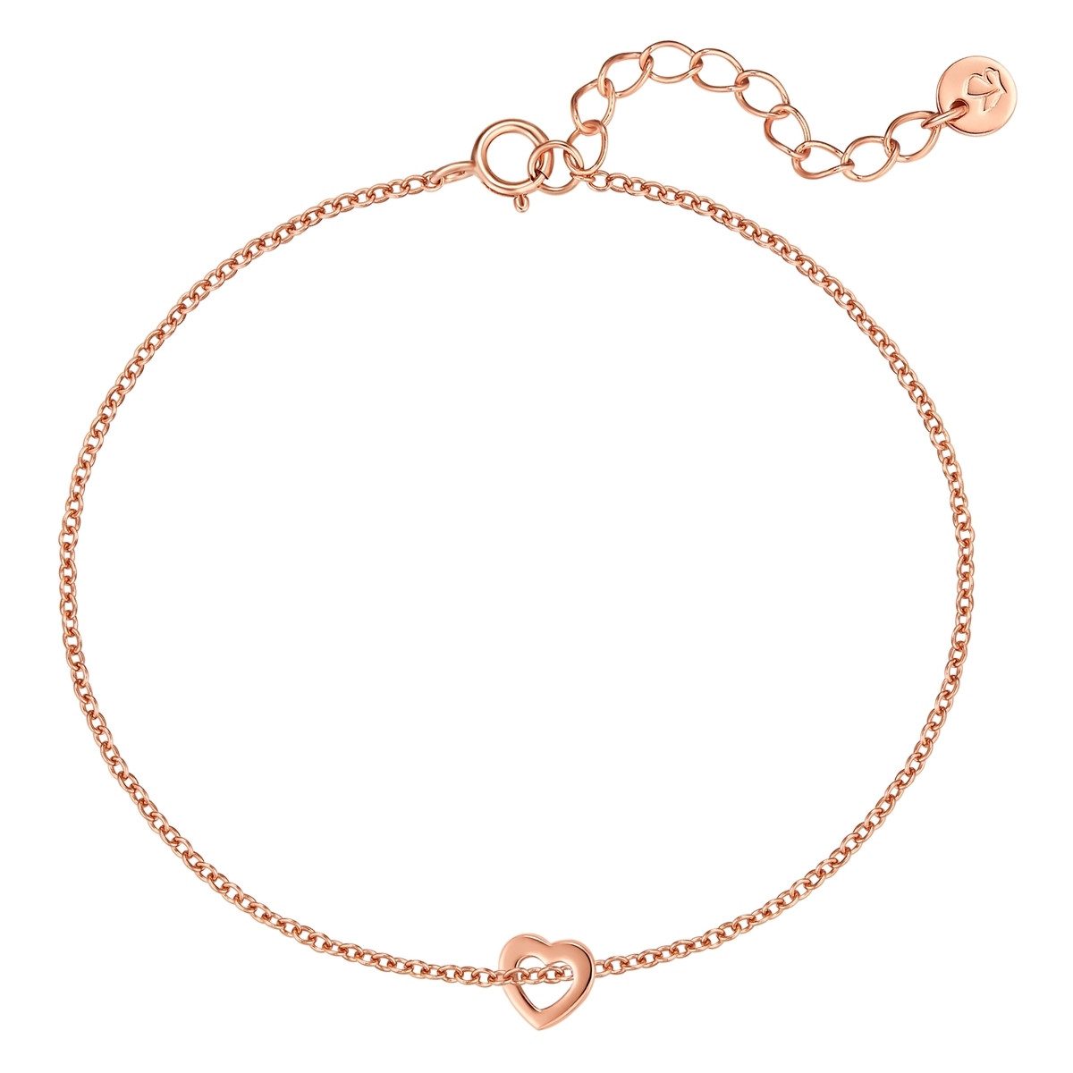 Silberarmband Herz roségold