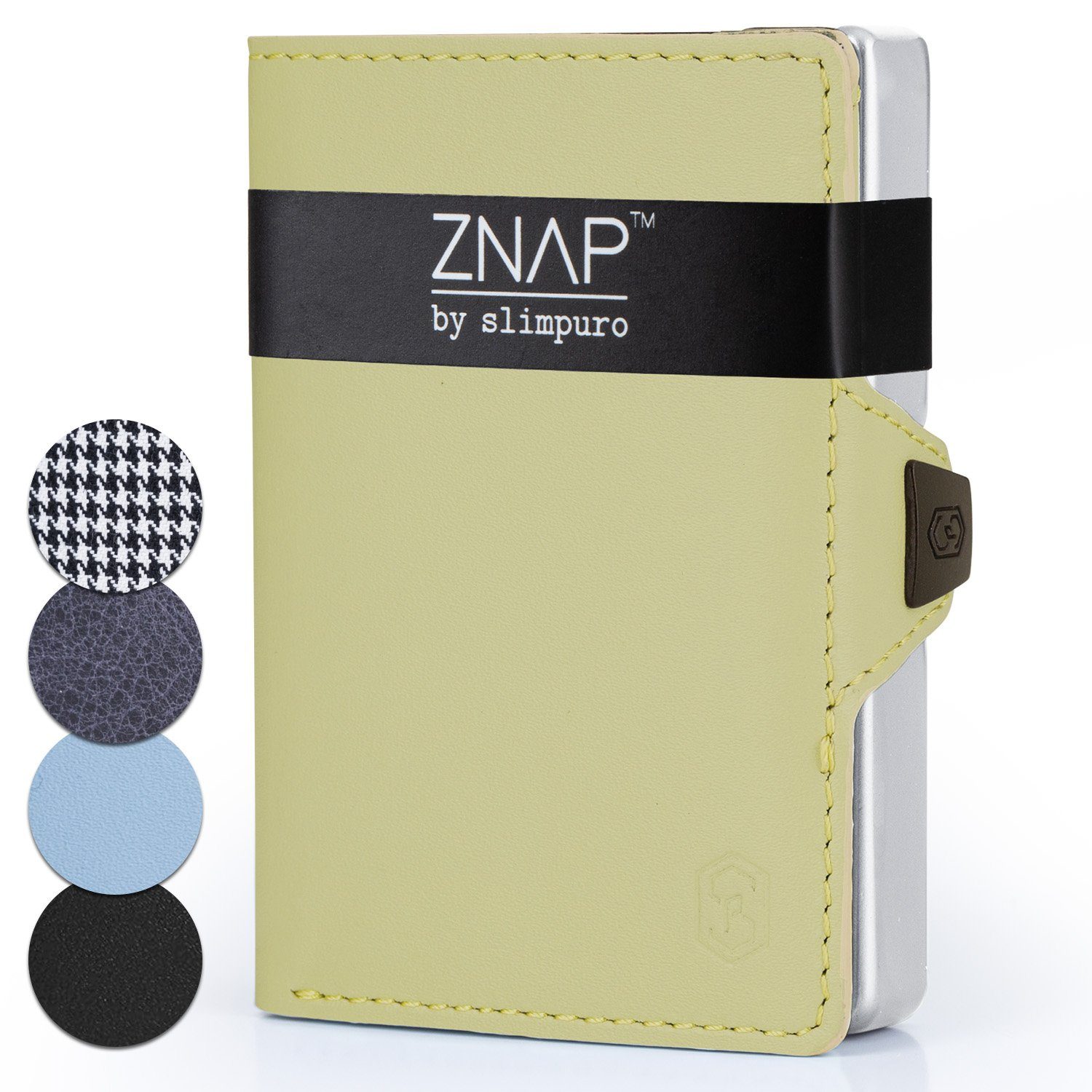 Slimpuro Geldbörse ZNAP Wallet (Set), Portemonnaie RFID-Schutz Bankkarten Geldscheine Münzen Damen Herren Moosgrün