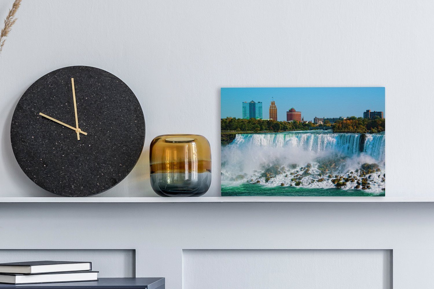 St), cm OneMillionCanvasses® Niagarafällen, blauer Wanddeko, Wandbild Schöner Leinwandbild (1 den Leinwandbilder, Aufhängefertig, 30x20 Himmel über