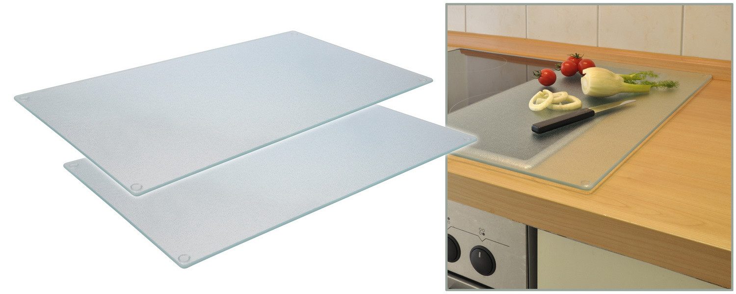 Haushalt International Herd-Abdeckplatte Herdabdeckung, (2 tlg., hygienische Oberfläche - hitzebeständig), Motivauswahl, aus spezialgehärtetem Sicherheitsglas