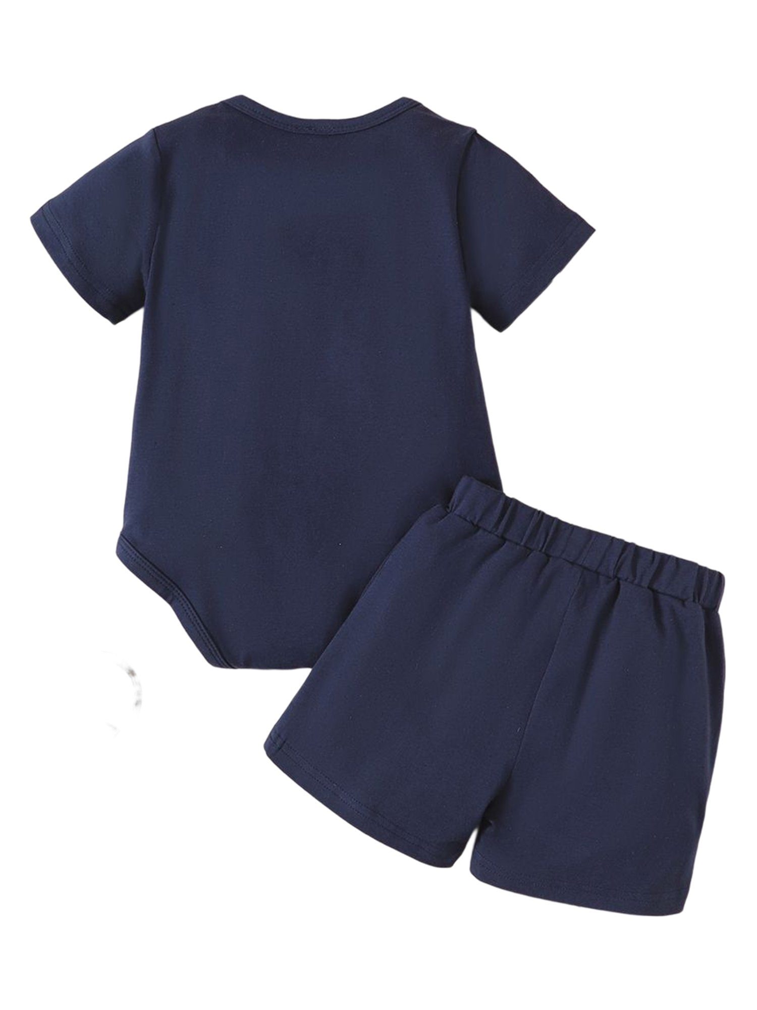 2-tlg) Shorts (Set, Shirt Baumwolle aus & und Blau Sommerlicher Baby-Strampler Shorts LAPA