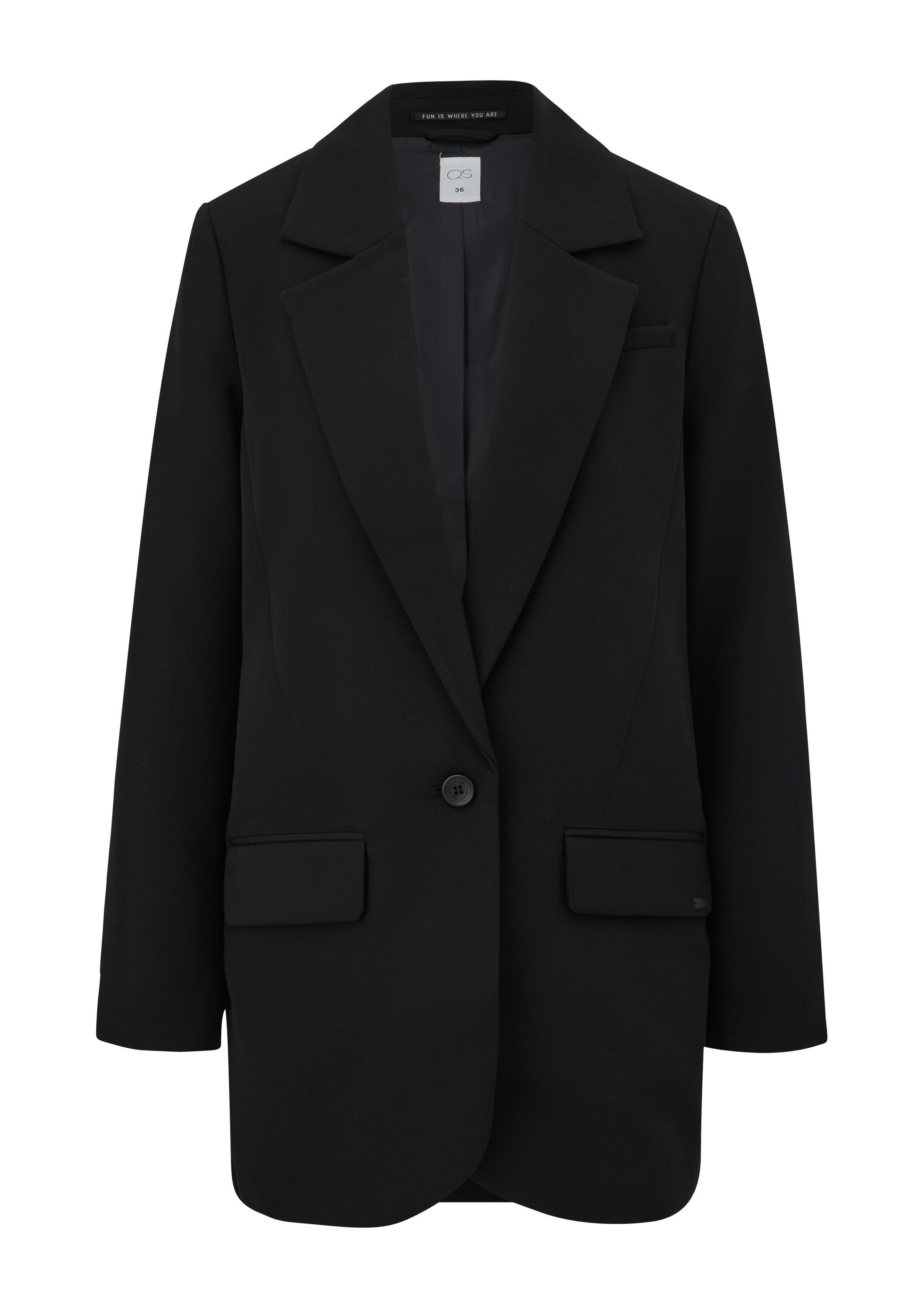 QS Jackenblazer Indoor-Blazer Oversize Blazer mit Pattentaschen