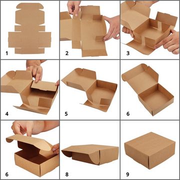 Kurtzy Geschenkbox Braun Geschenkboxen (20 Stück) - 12x12x5cm Kartonboxen, Brown Gift Boxes (20 pcs) - 12x12x5cm Cardboard Boxes